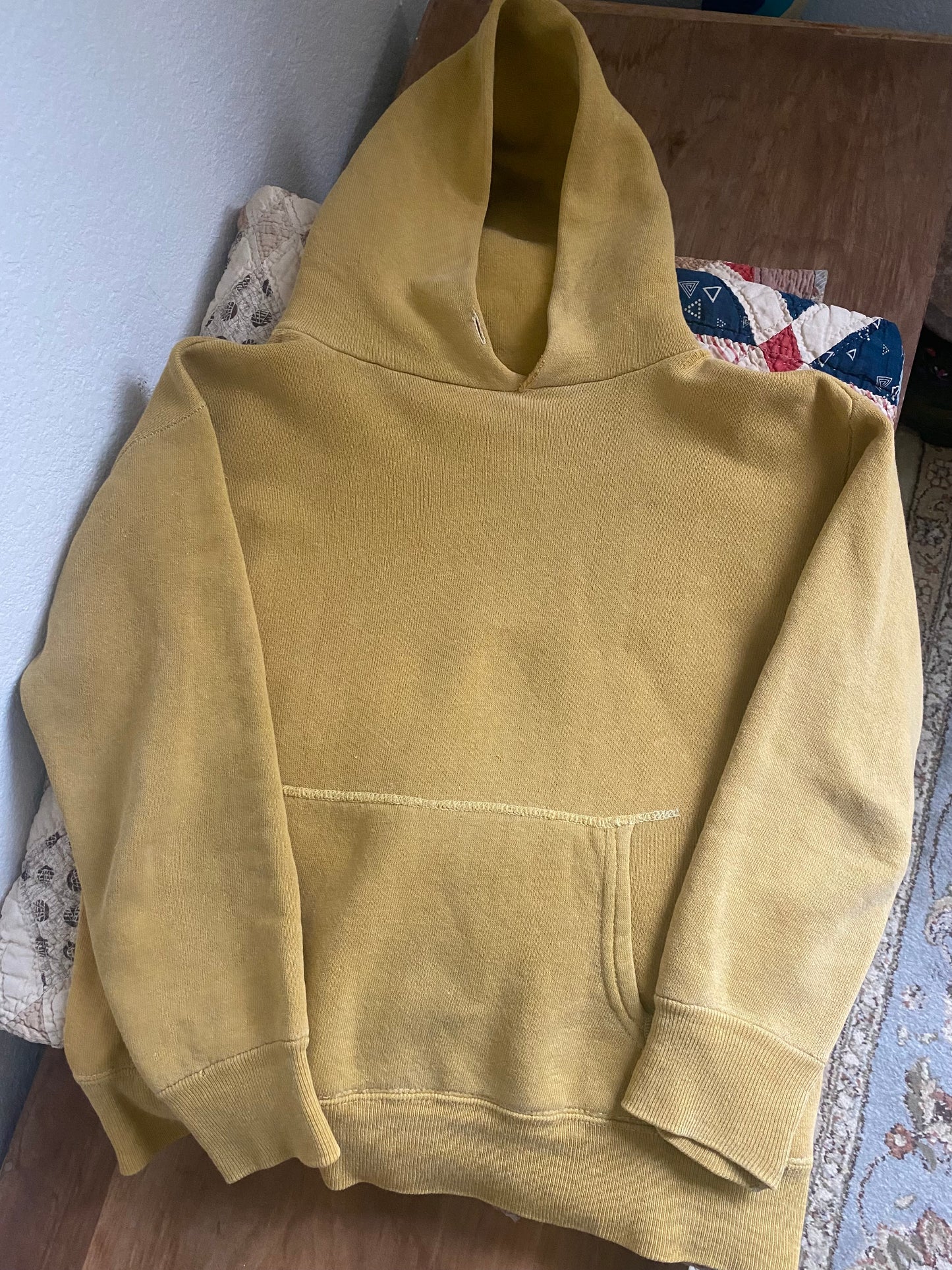 1950s Mustard Yellow Hoodie Sweatshirt