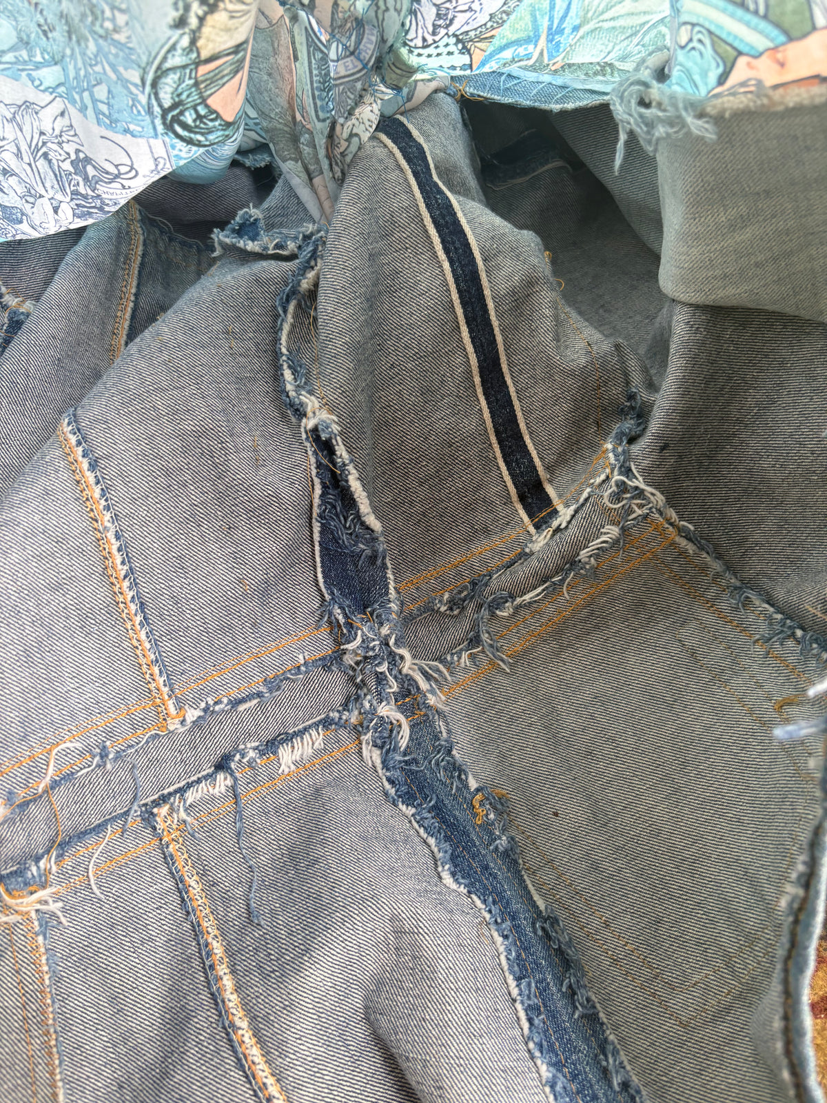 1970s Patchwork Selvedge Denim Jacket small/medium