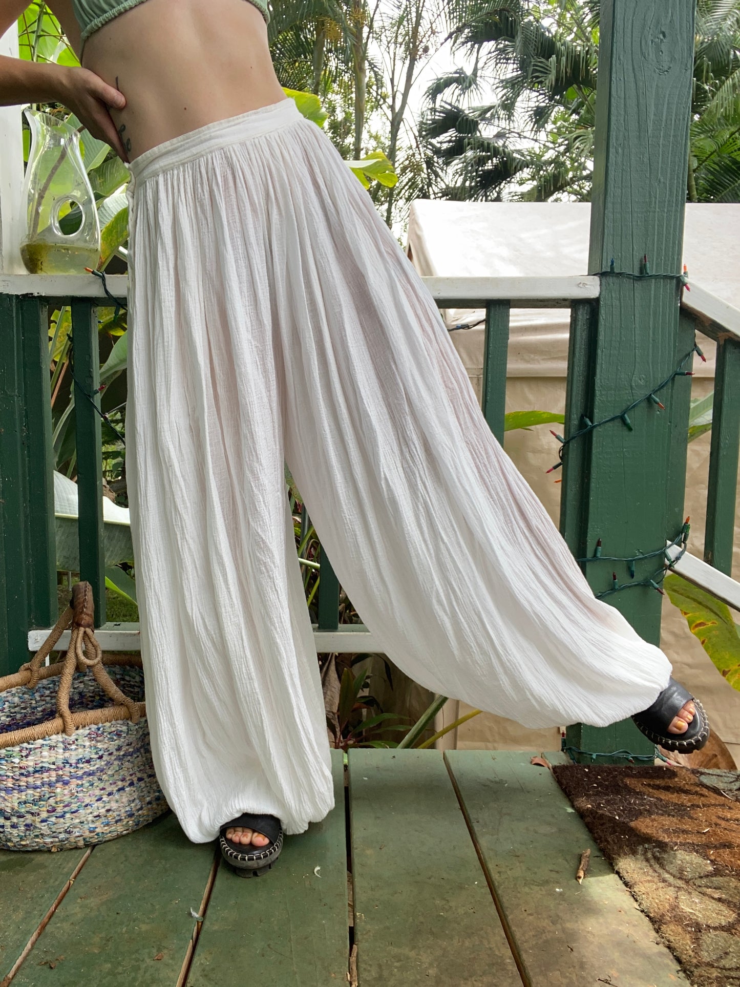 1970s Gauze Cotton balloon pants