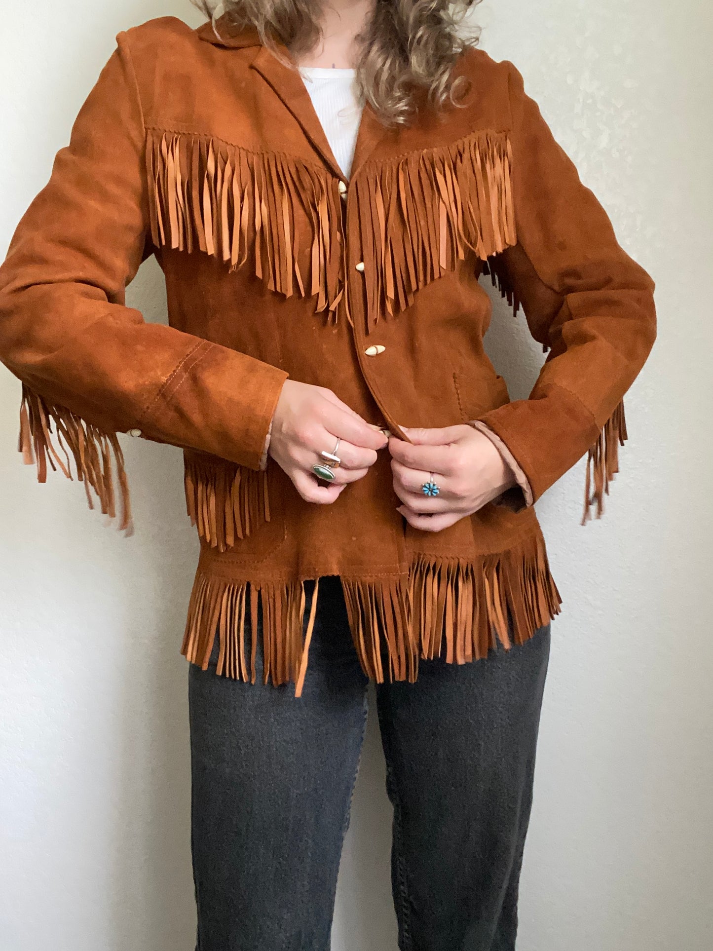 1960s 1970s Sylvia Leather Fringe Jacket