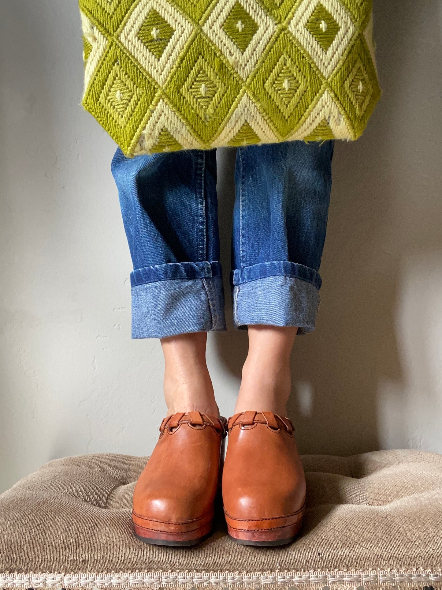 1970s Wooden Clogs size 8 (actual 7.5)