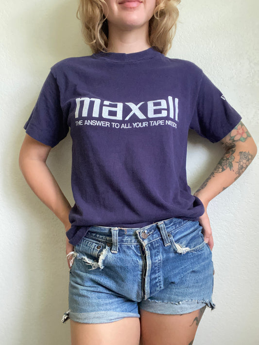 1980s Maxell Tape Stereo Centers t shirt Medium