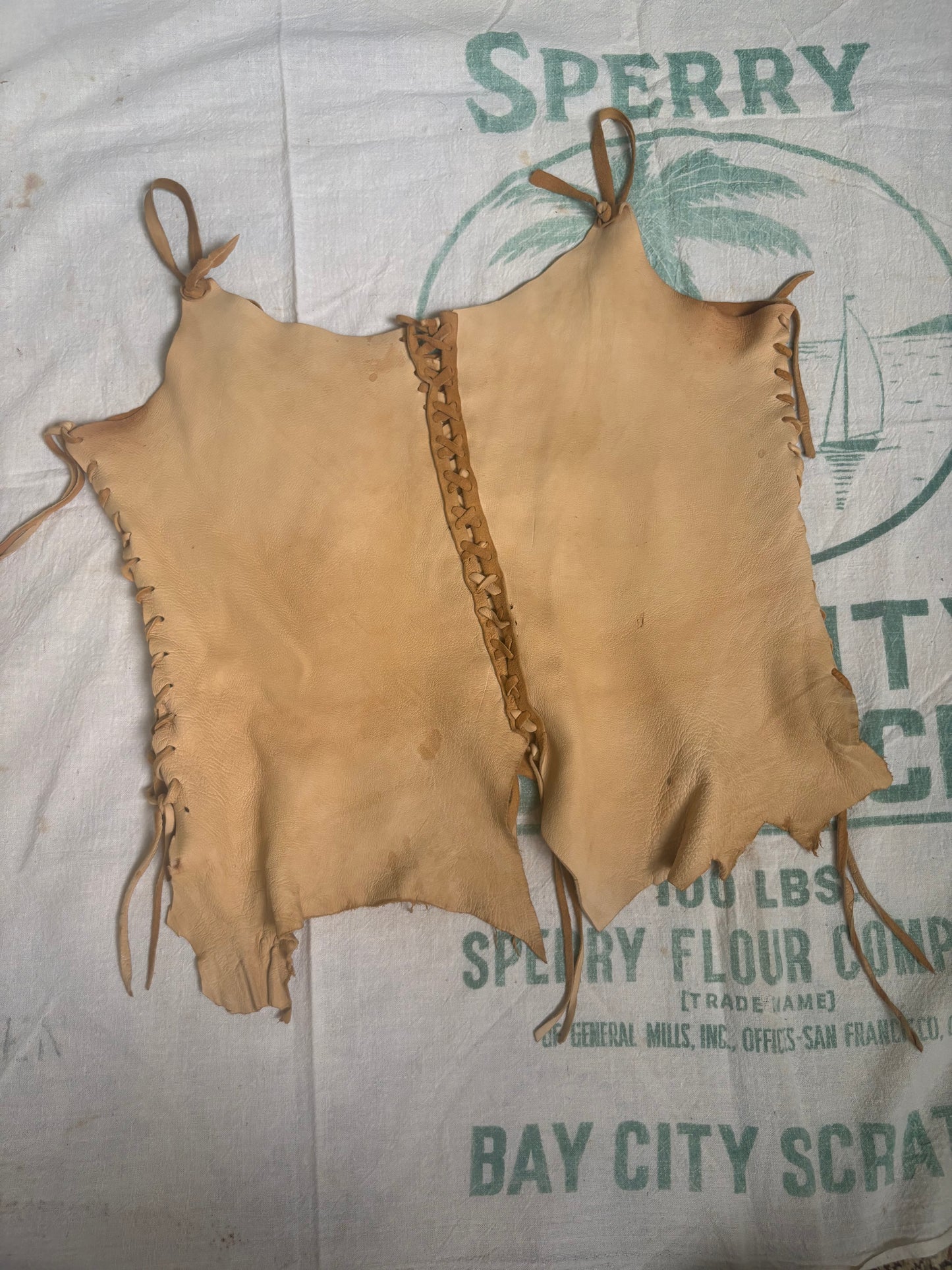 1970s Buck Skin Deer Leather Tank Top Small Medium