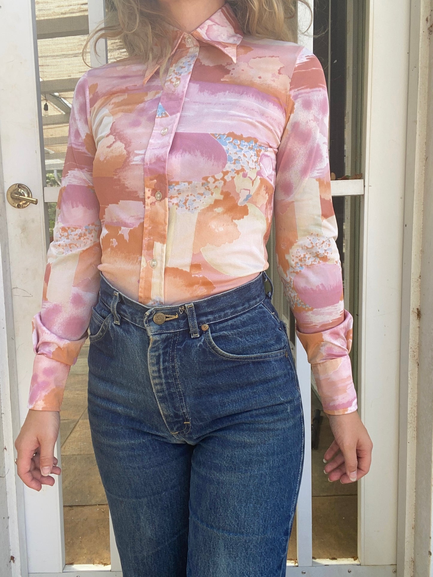 1970s Abstract Scenery Blouse