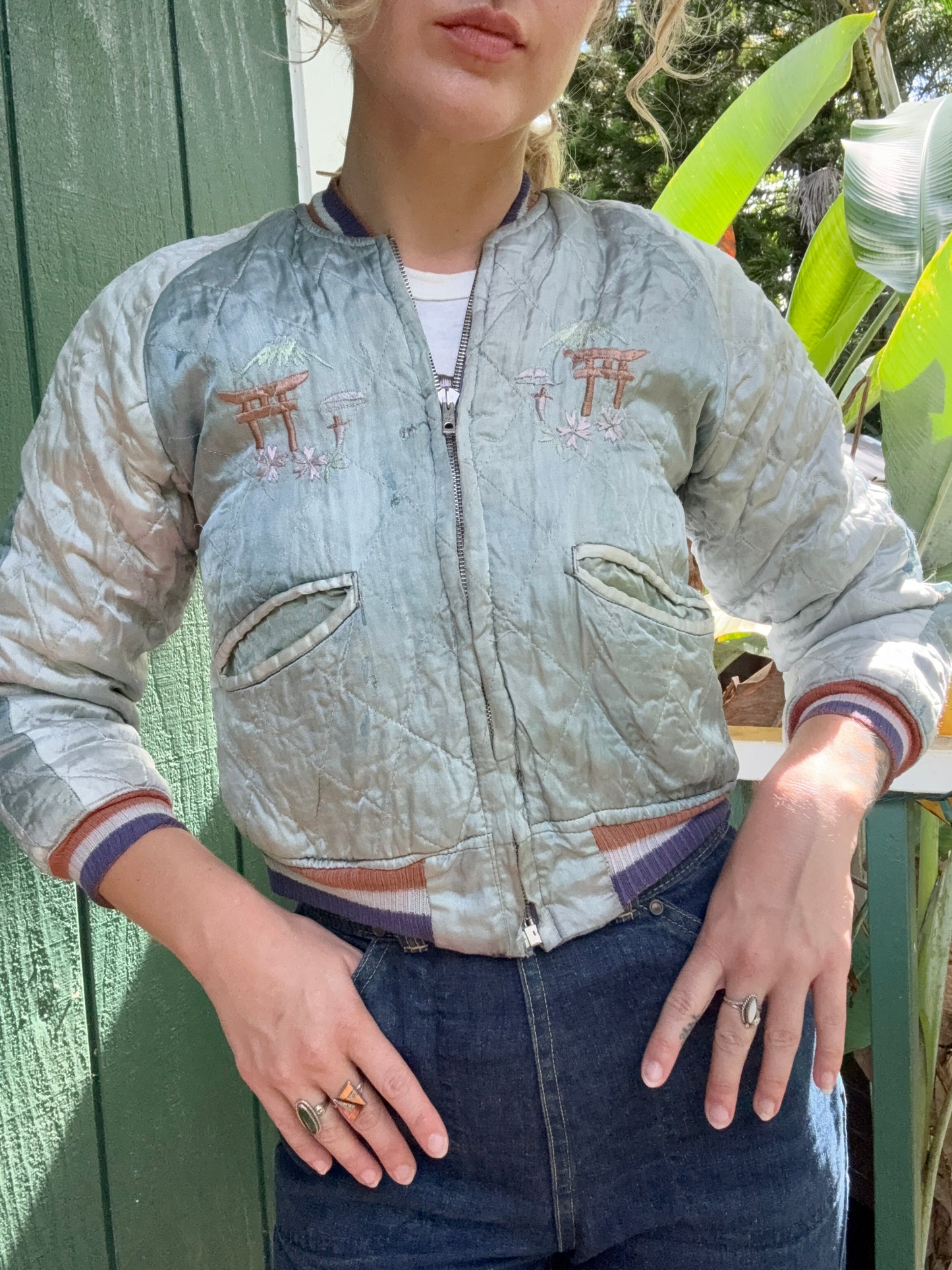 1940s WWII Sukajan Reversible Souvenir Jacket Kids Large or Women’s XS