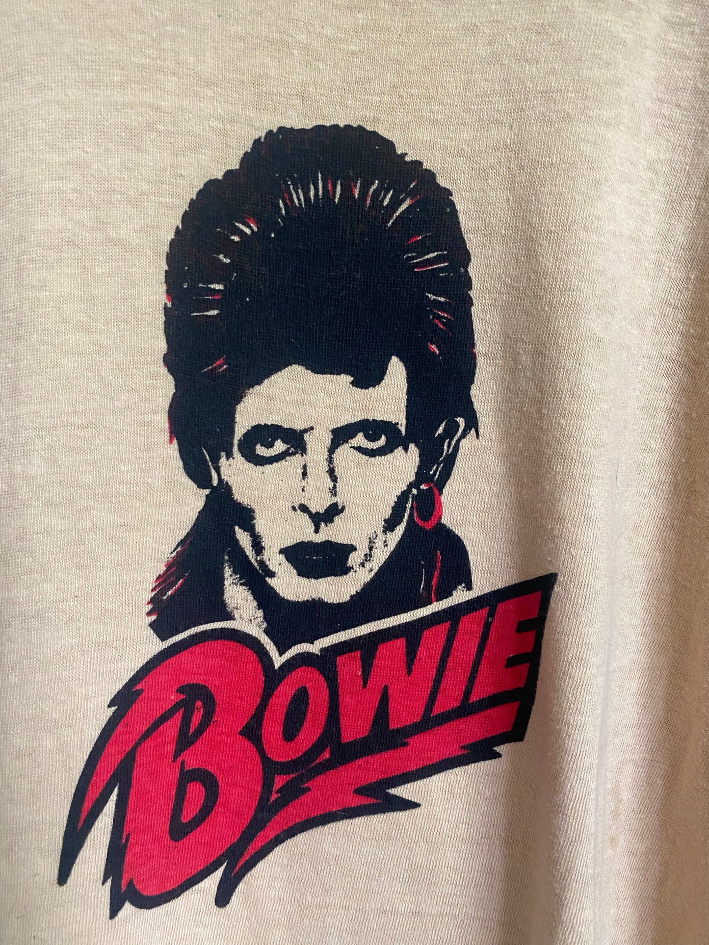 1970s David Bowie Diamond Dogs Ringer T Shirt Medium