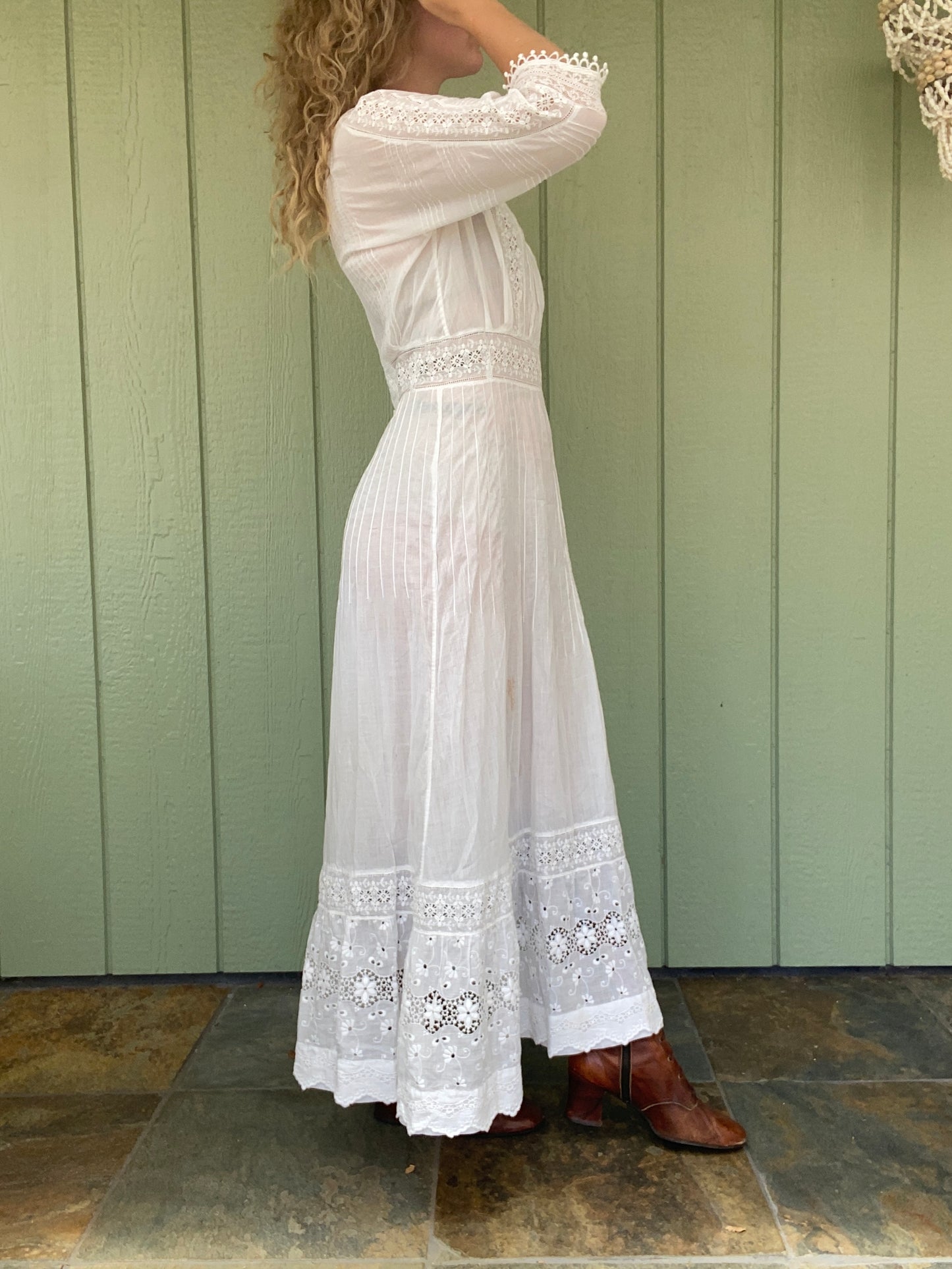 Antique Edwardian Cotton Day Dress