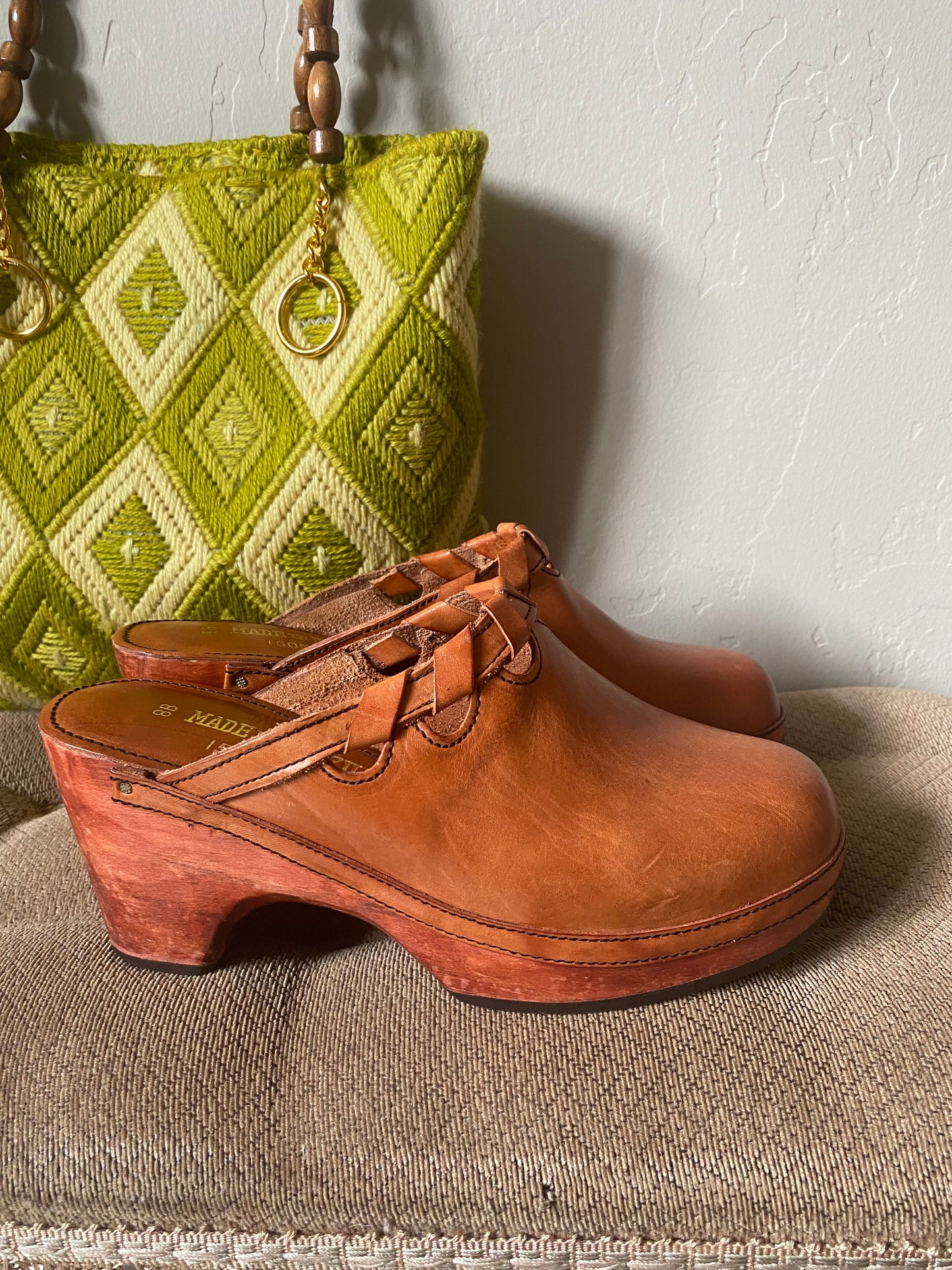 1970s Wooden Clogs size 8 (actual 7.5)