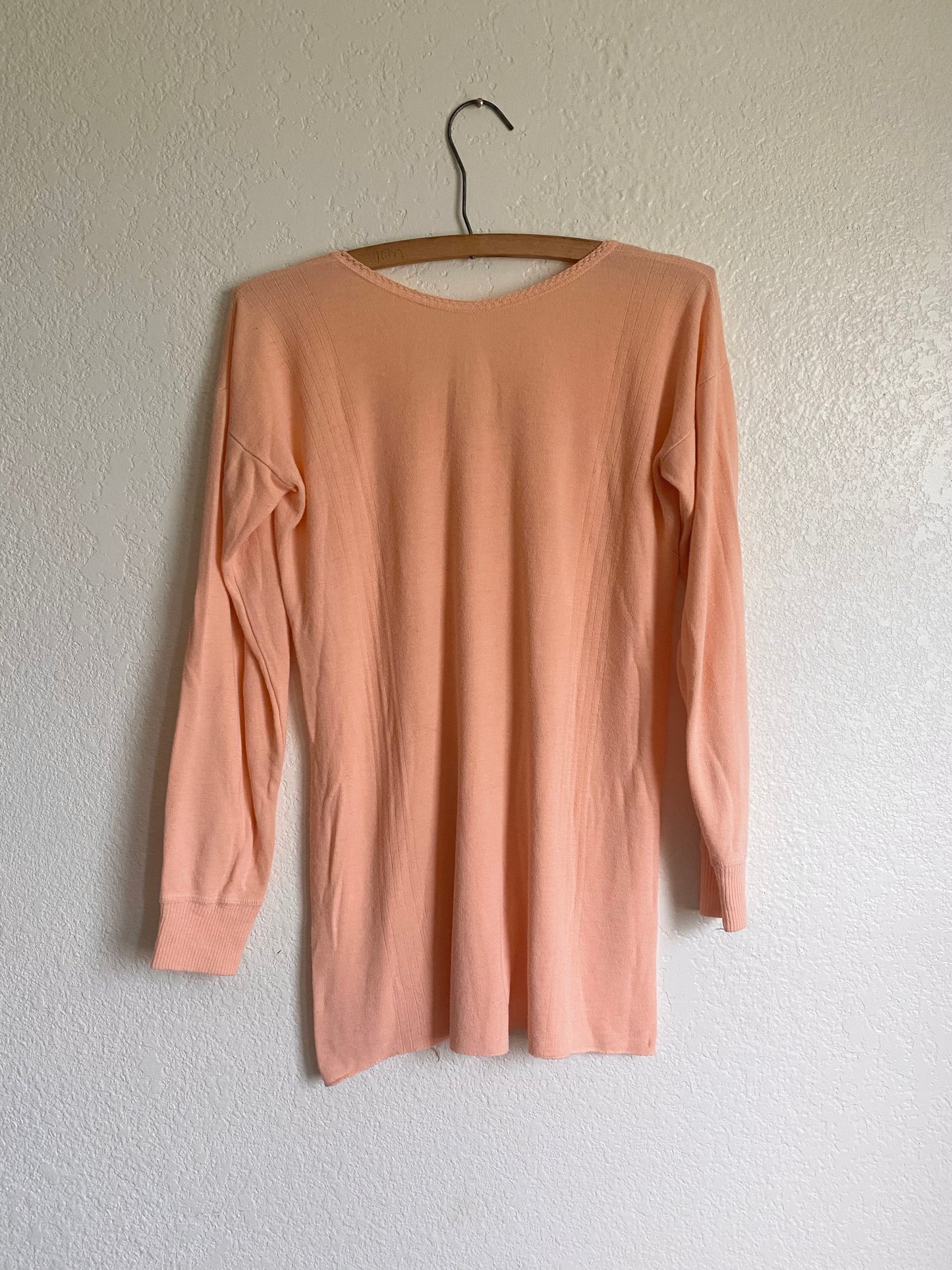 1930s or 1940s peach thermal shirt