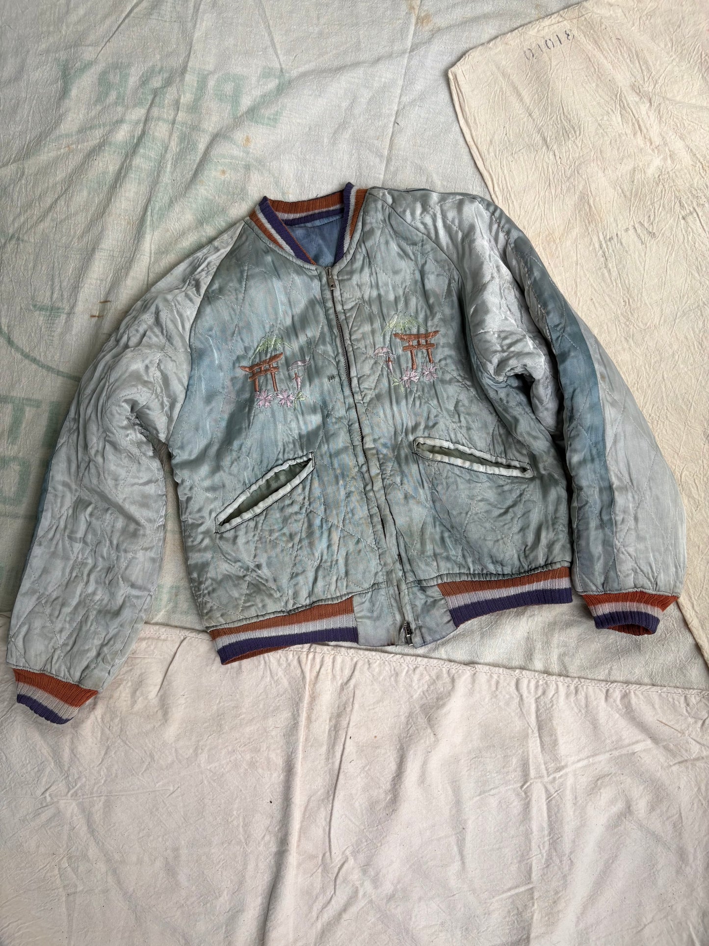 1940s WWII Sukajan Reversible Souvenir Jacket Kids Large or Women’s XS