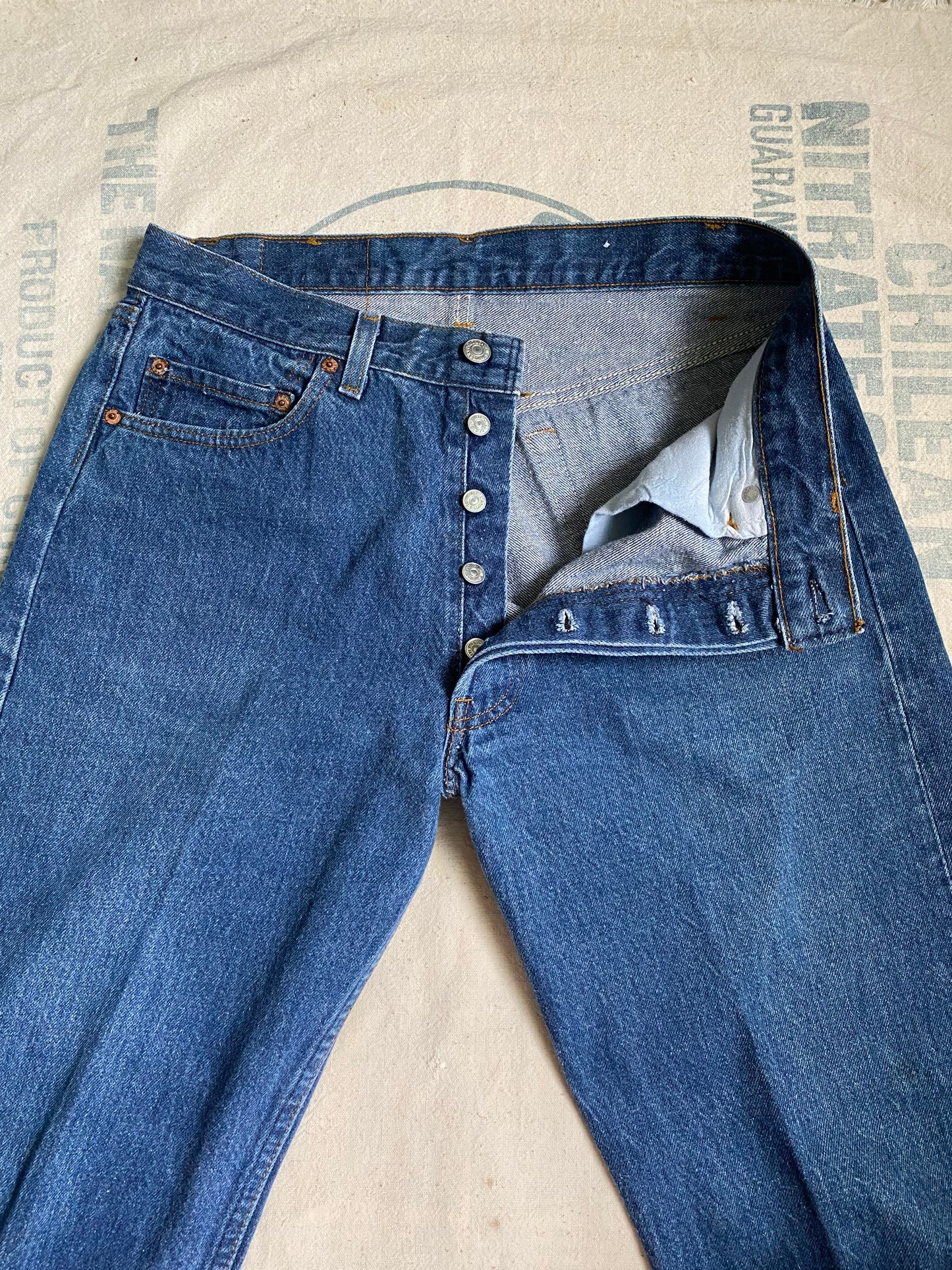 1980s Levi’s 501 0115 button fly denim 30” waist