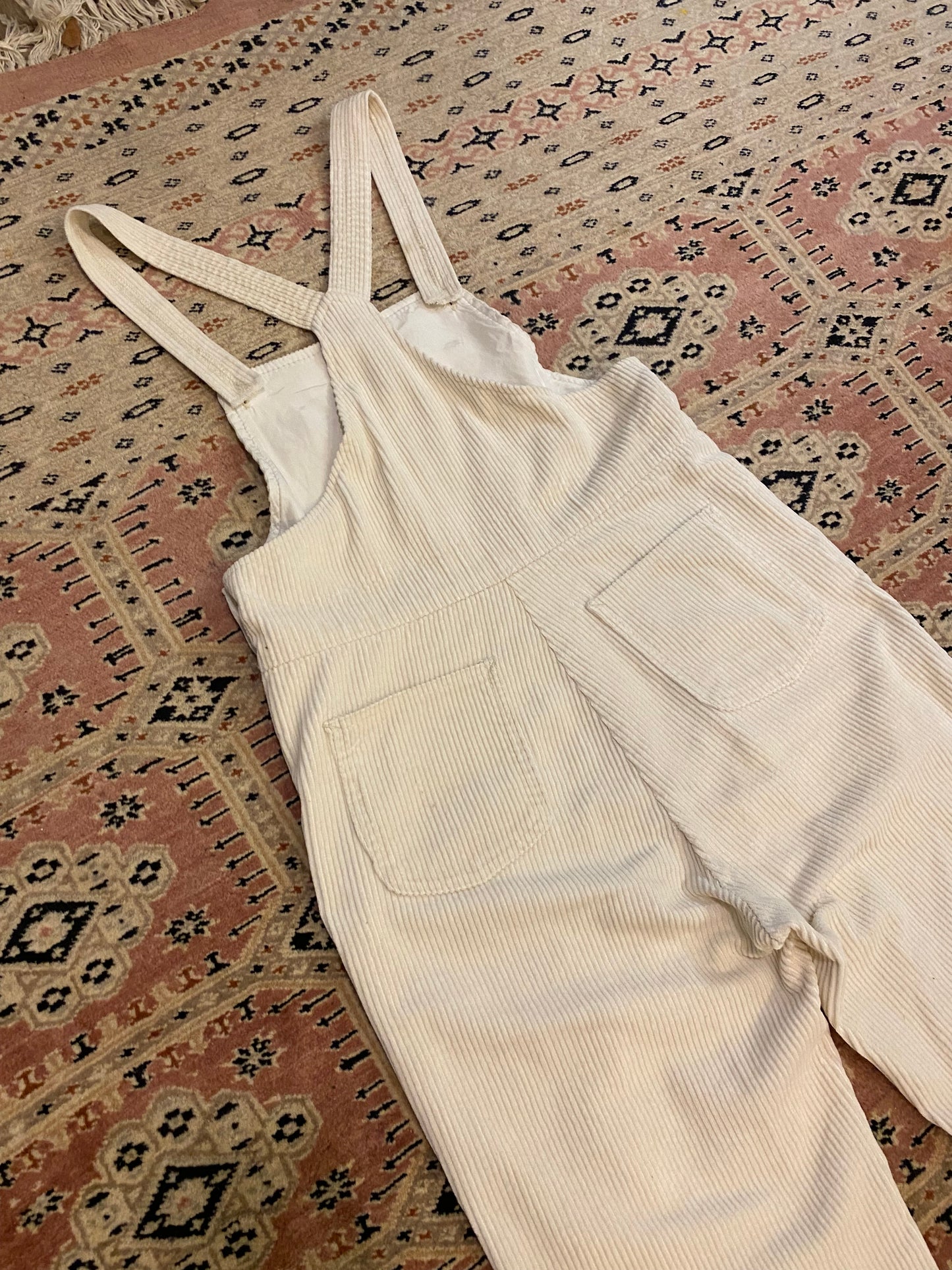 70s/80s Cream Corduroy Overalls