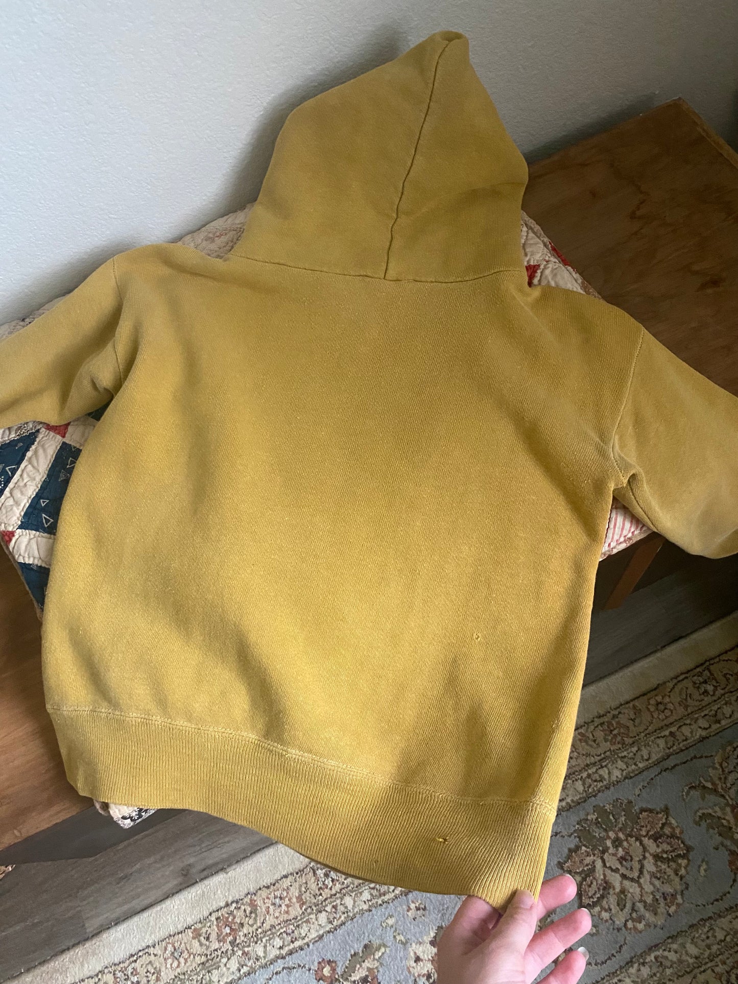 1950s Mustard Yellow Hoodie Sweatshirt