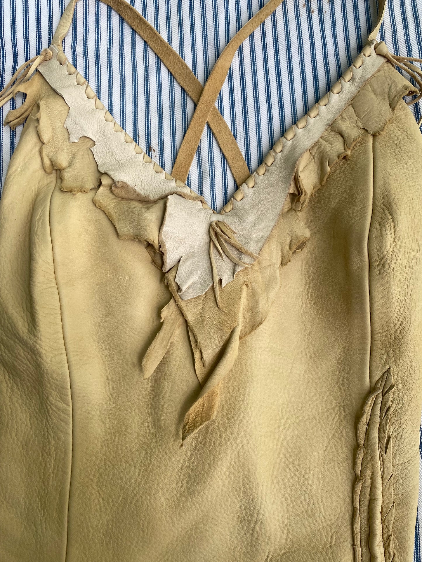 1960s/ 1970s Buckskin leather fringe top