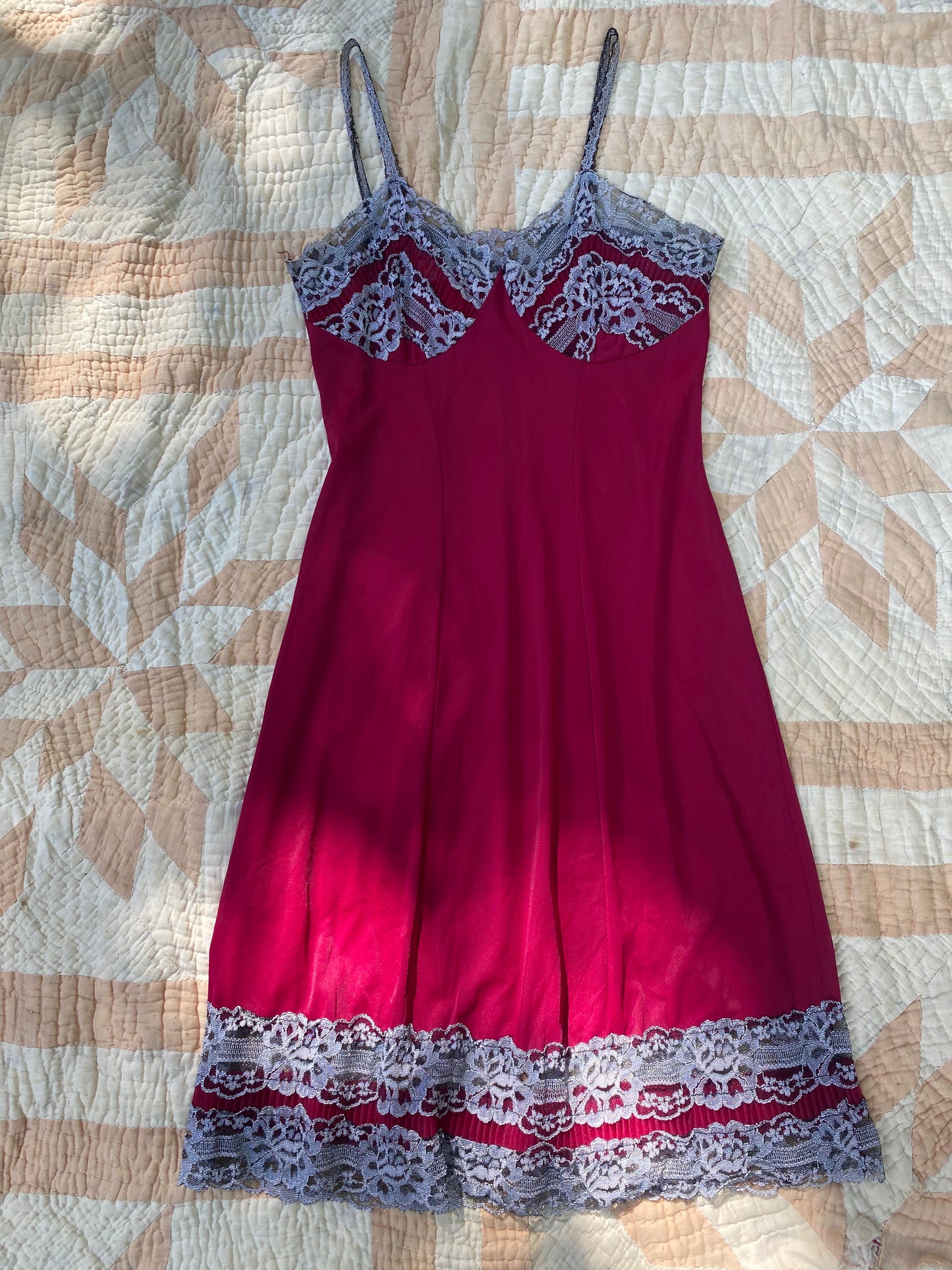 1960s Dark Cherry Red Nightgown