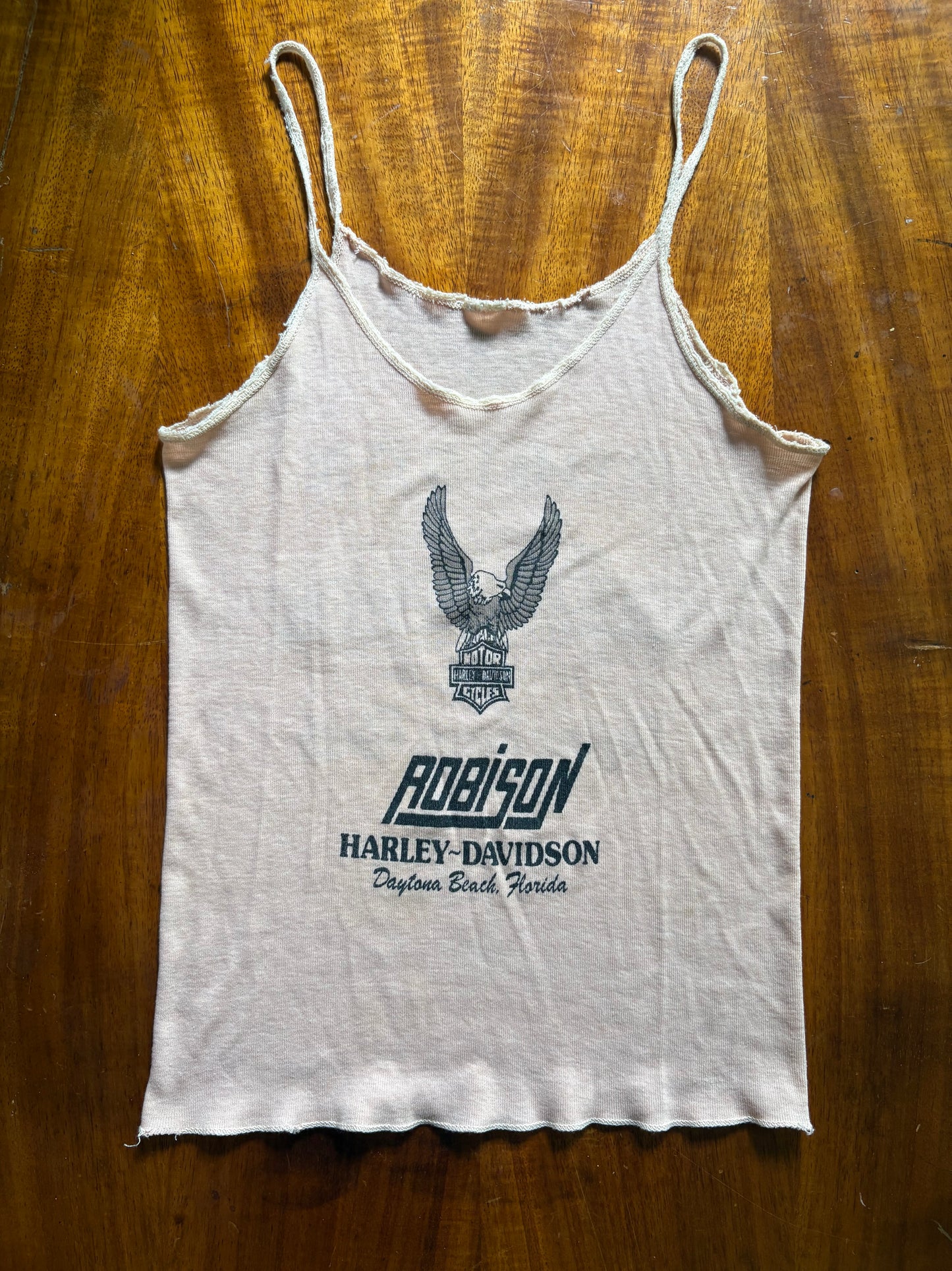 1970s pink Harley Davidson tank top Daytona Beach Robison