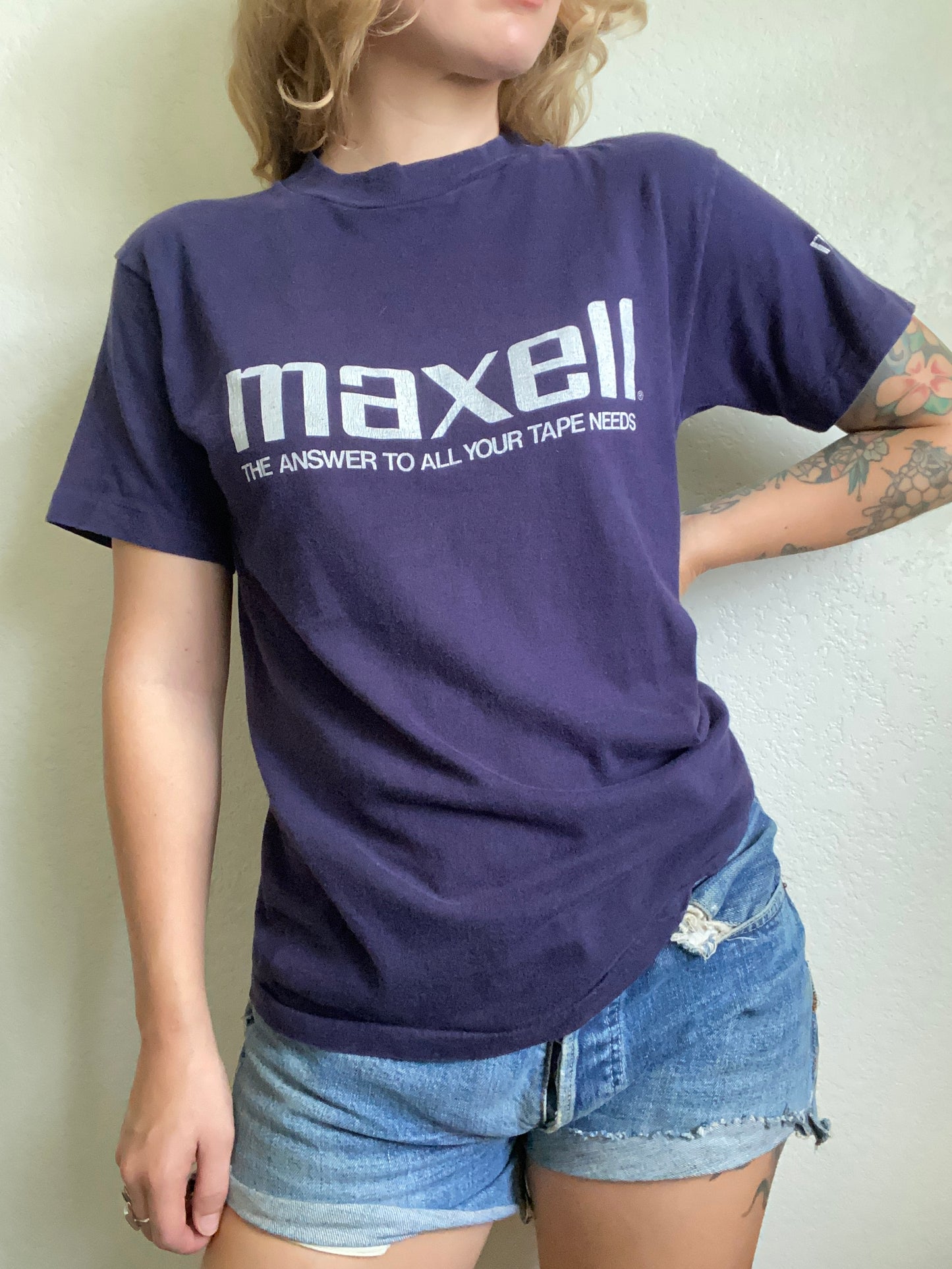 1980s Maxell Tape Stereo Centers t shirt Medium