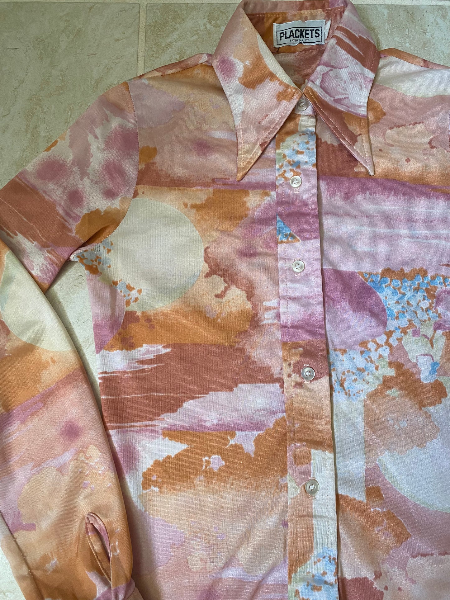 1970s Abstract Scenery Blouse