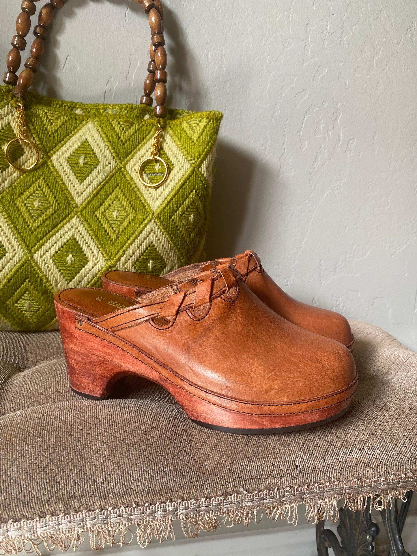 1970s Wooden Clogs size 8 (actual 7.5)