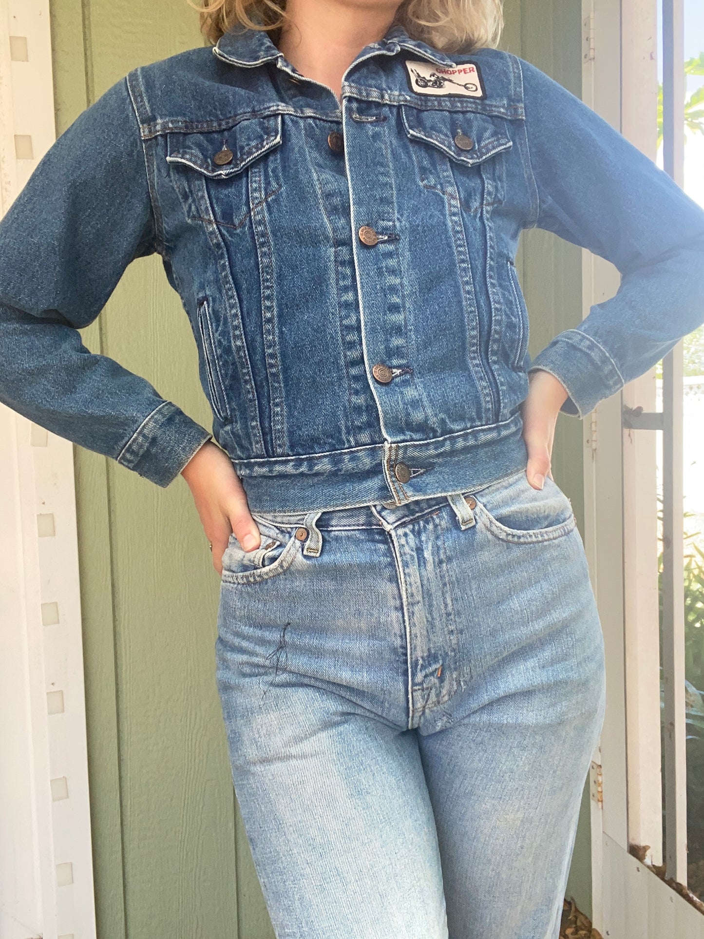 1970s Harley Davidson Roebucks Denim Jacket XS S