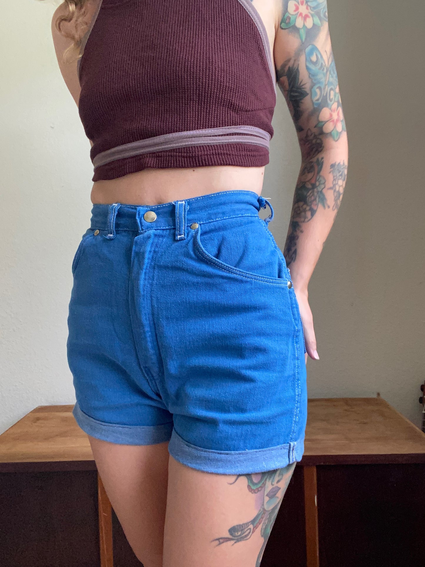 1950s 1960s Blue Bell Wrangler Denim Shorts