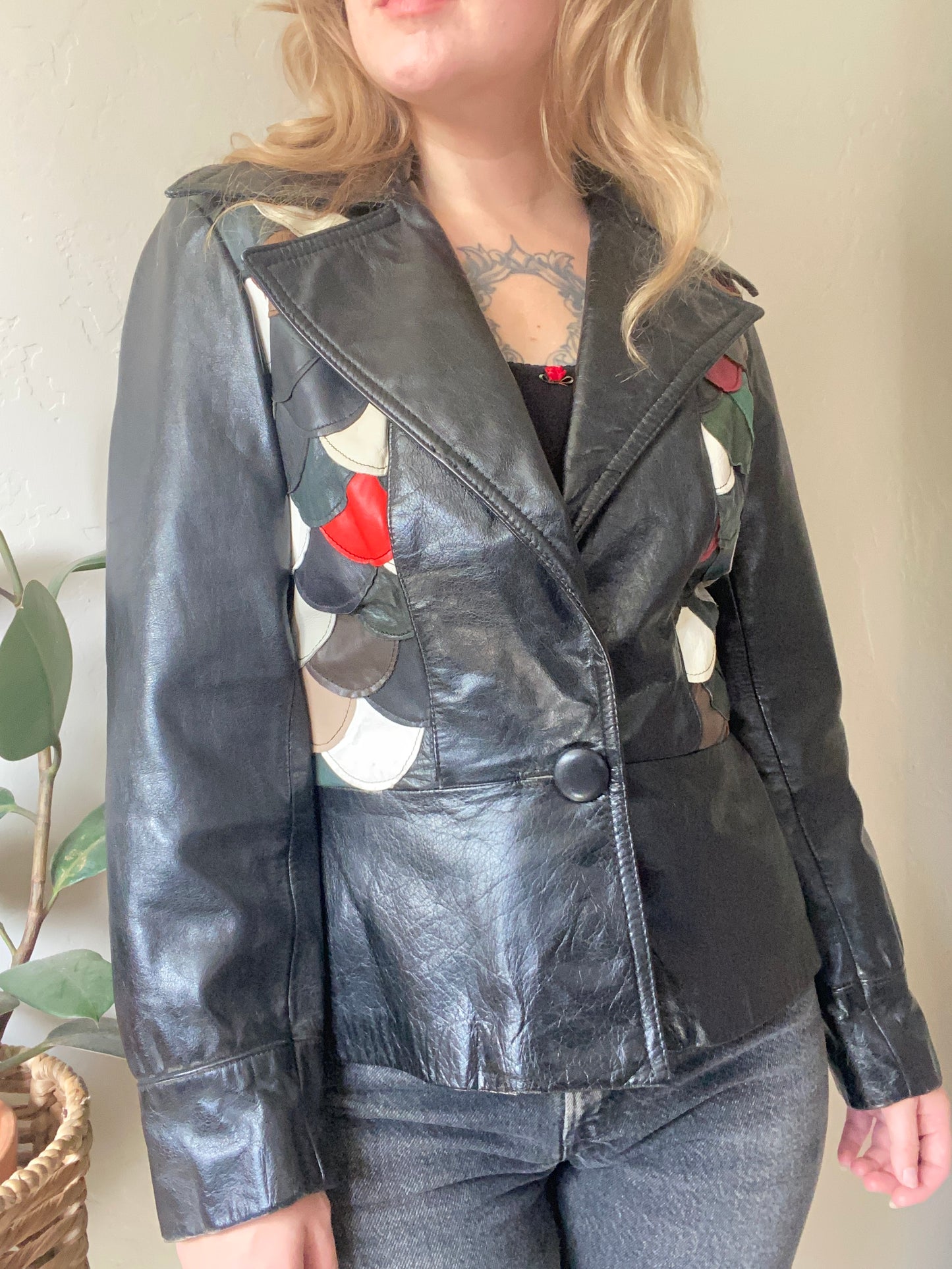 1970s Fish Scale Leather Jacket