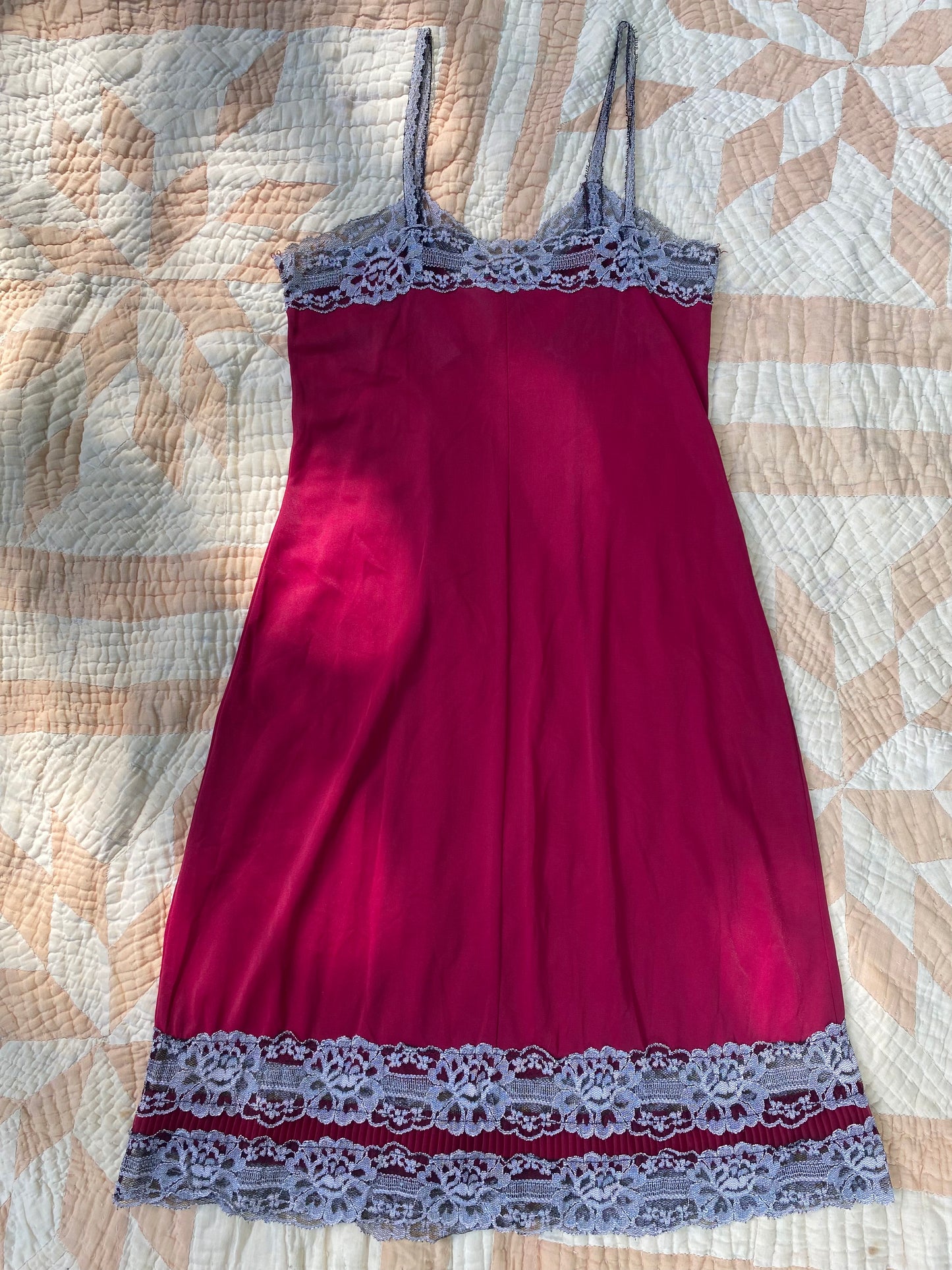 1960s Dark Cherry Red Nightgown