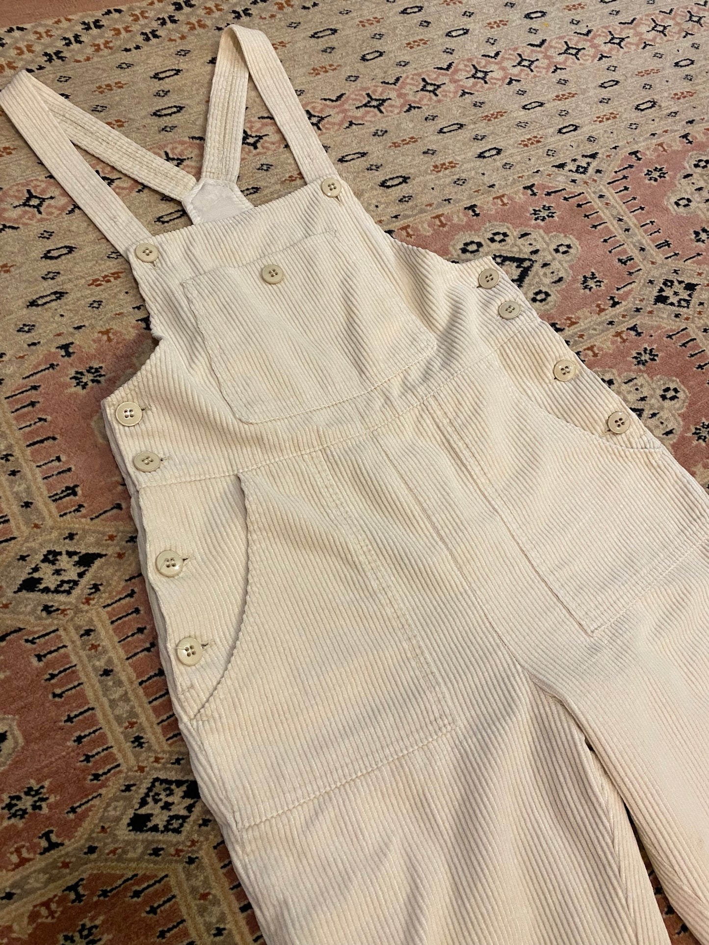 70s/80s Cream Corduroy Overalls