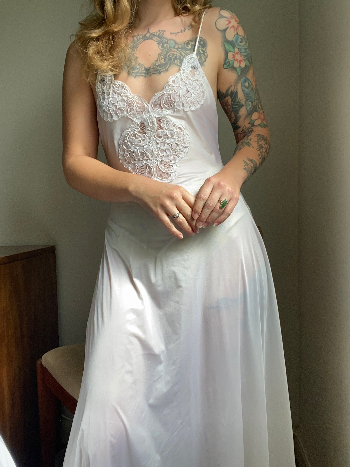 1980s Val Mode Lingerie Bridal Peignoir Set Nightgown Robe