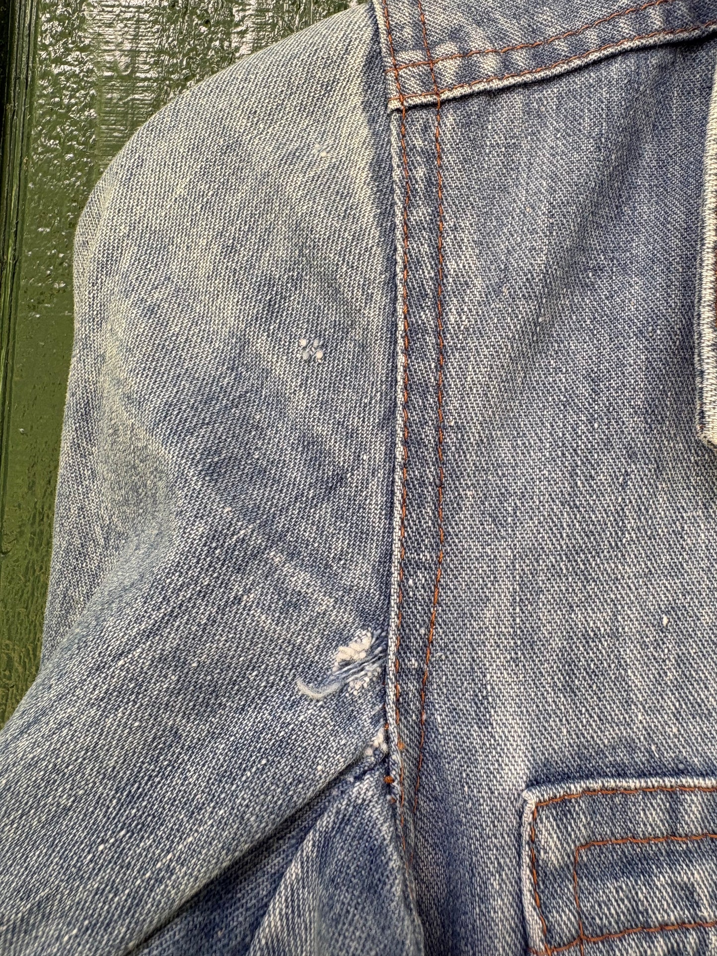 1970s Long Sleeve Bell Bottom Denim Jumpsuit Mr Berrie