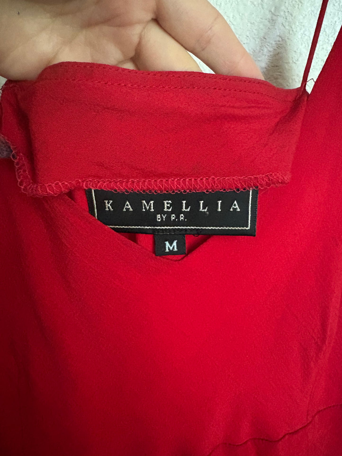 1990s Kamellia by P.R. Red Cocktail dress Medium