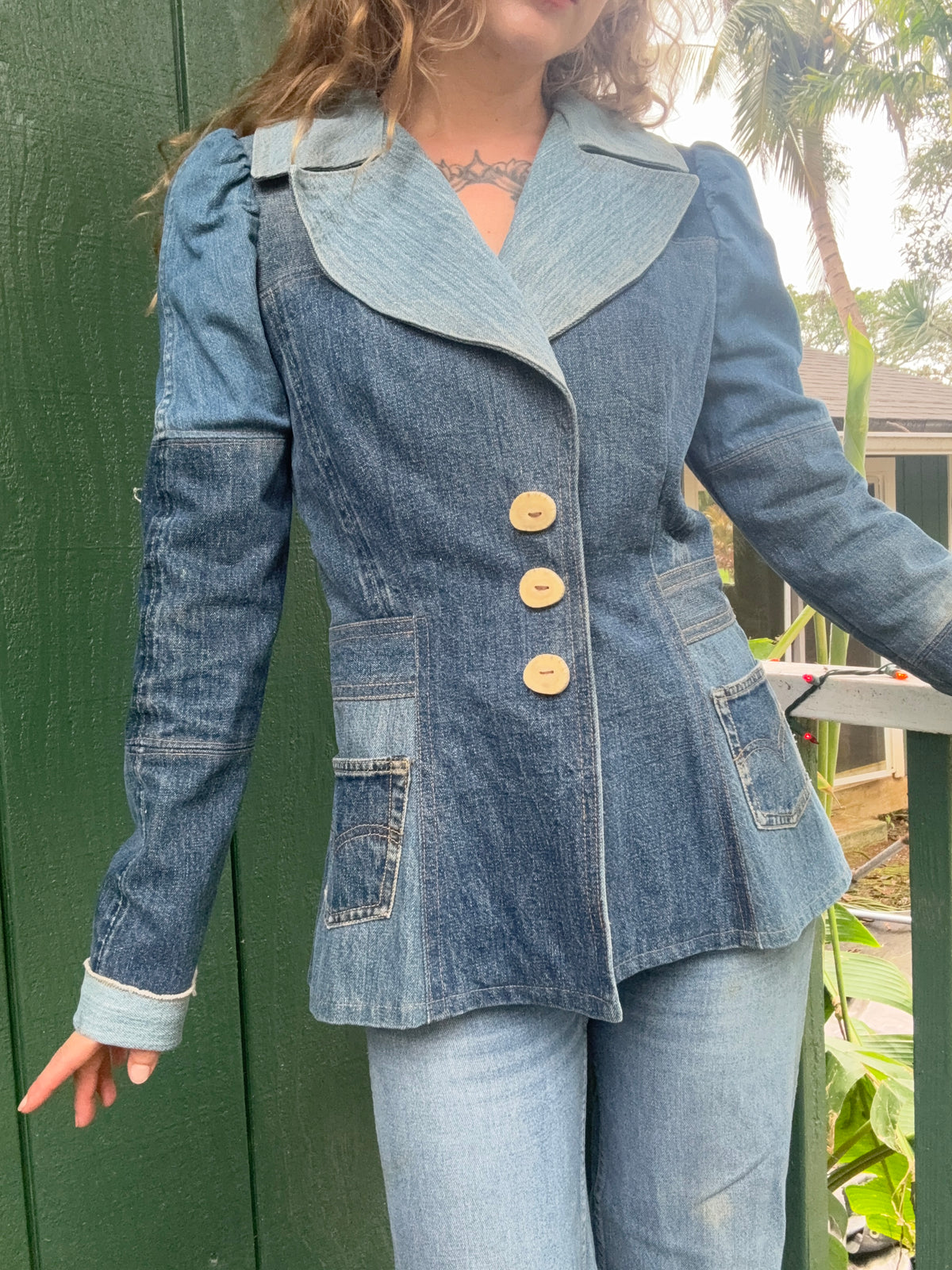 1970s Patchwork Selvedge Denim Jacket small/medium
