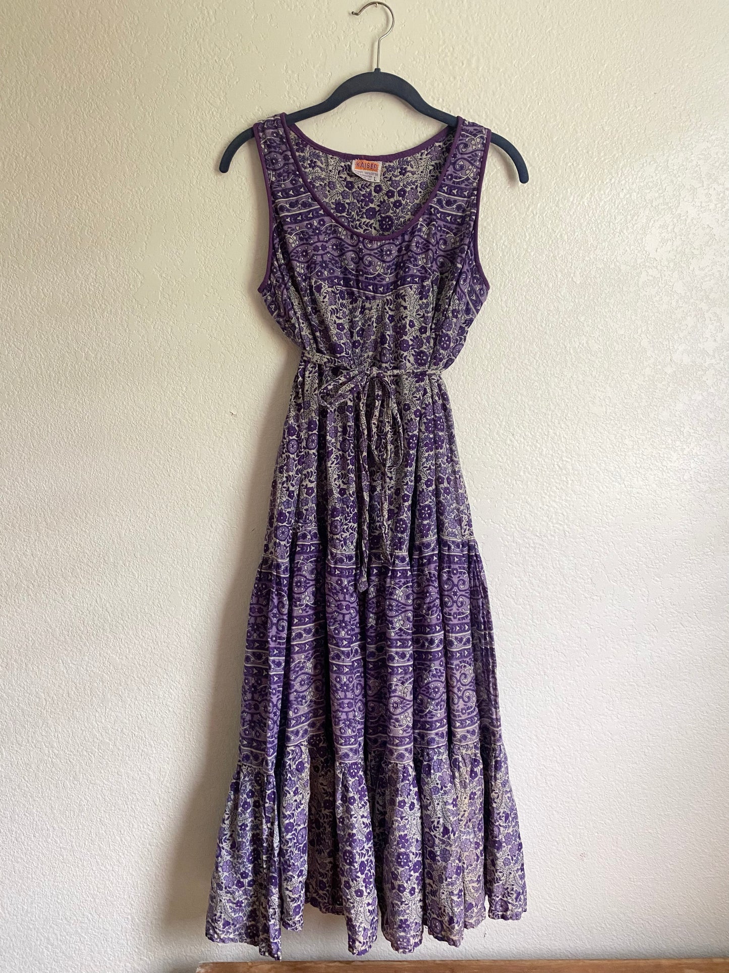 Vintage Kaiser Lavender Indian Gauze Cotton Tent Dress