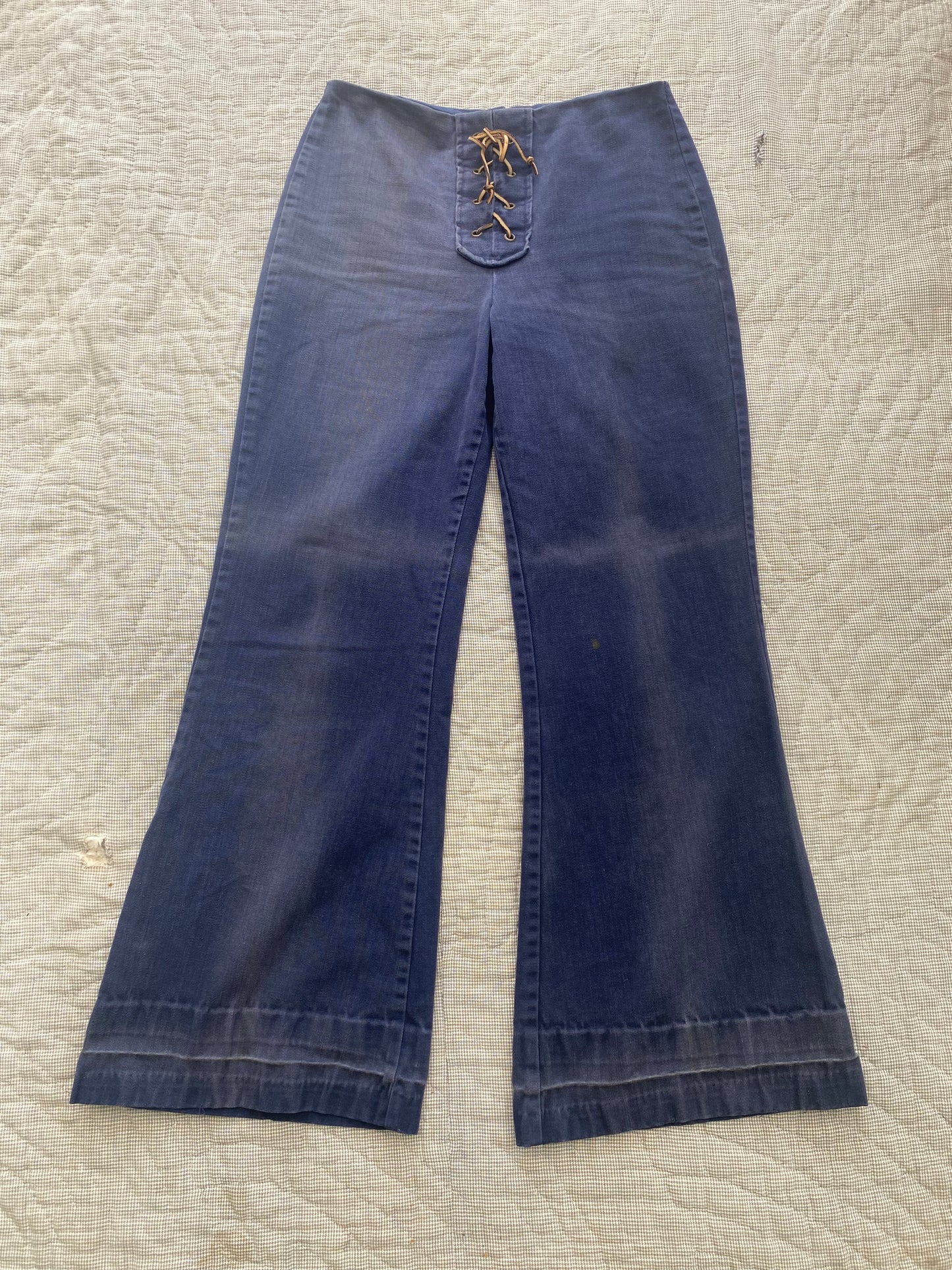 1970s Lace Up Front Jeans