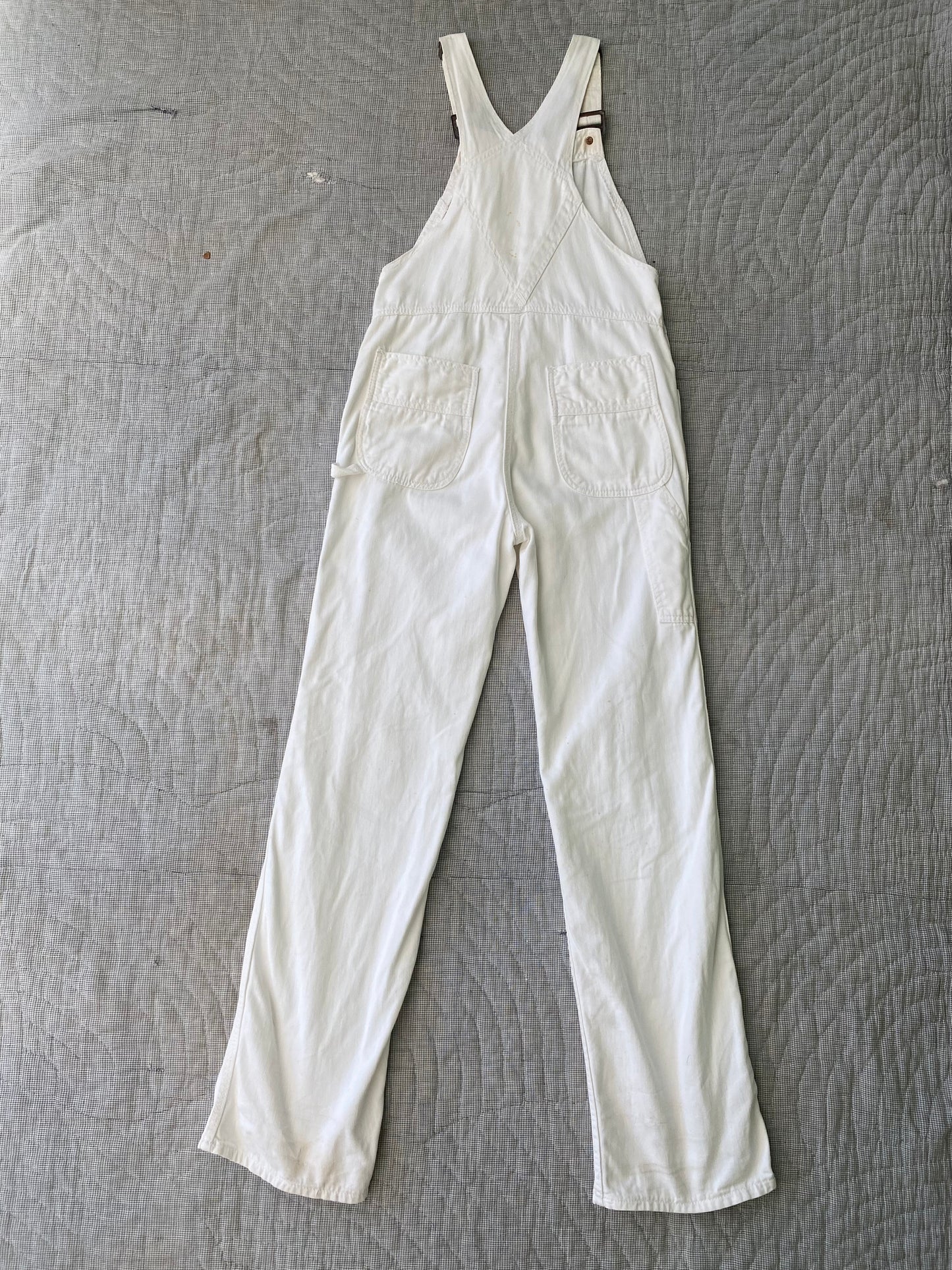 1970s Hang Ten White Painter Overalls 30x32