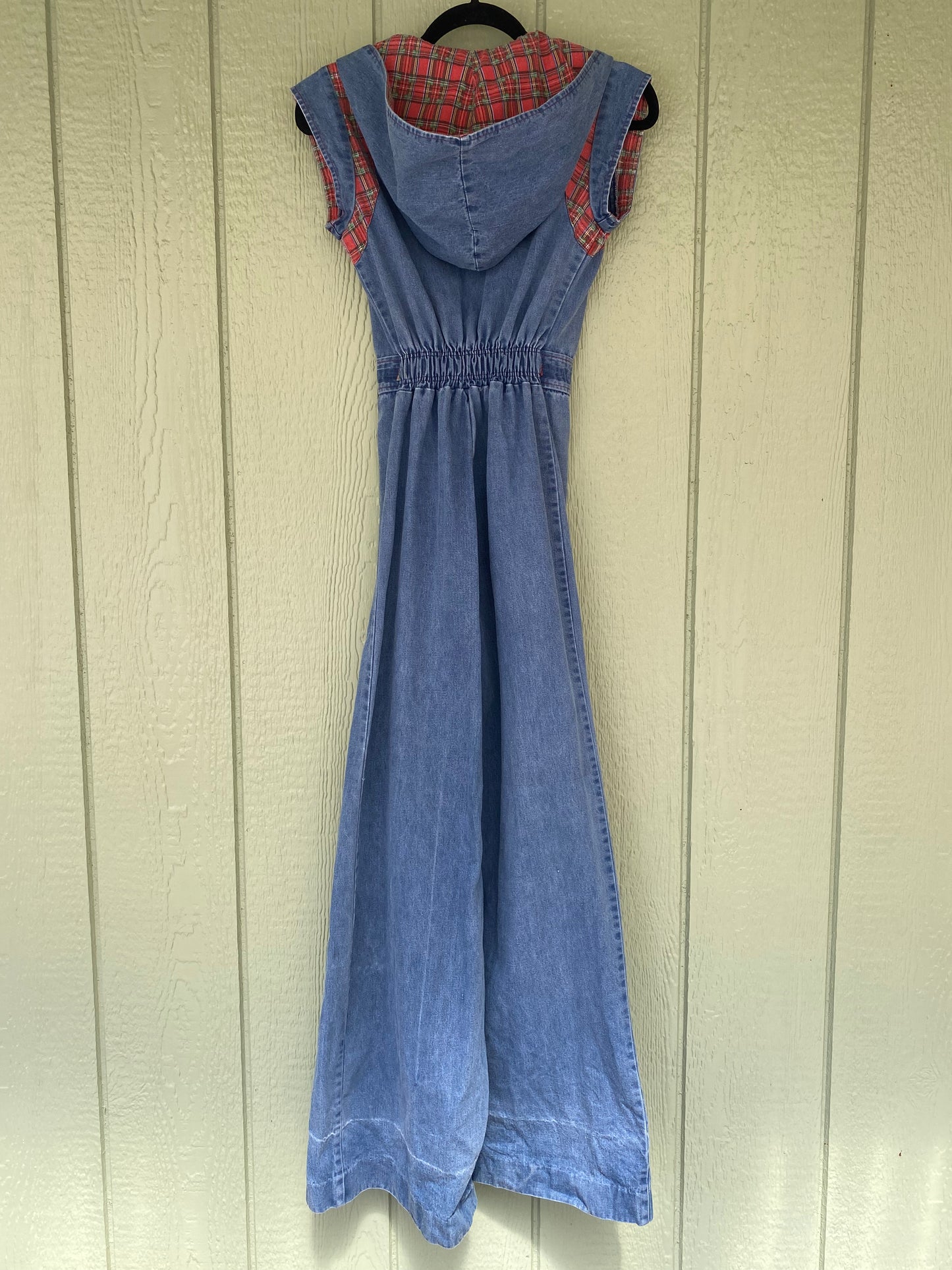 1970s Hooded Denim Jumpsuit