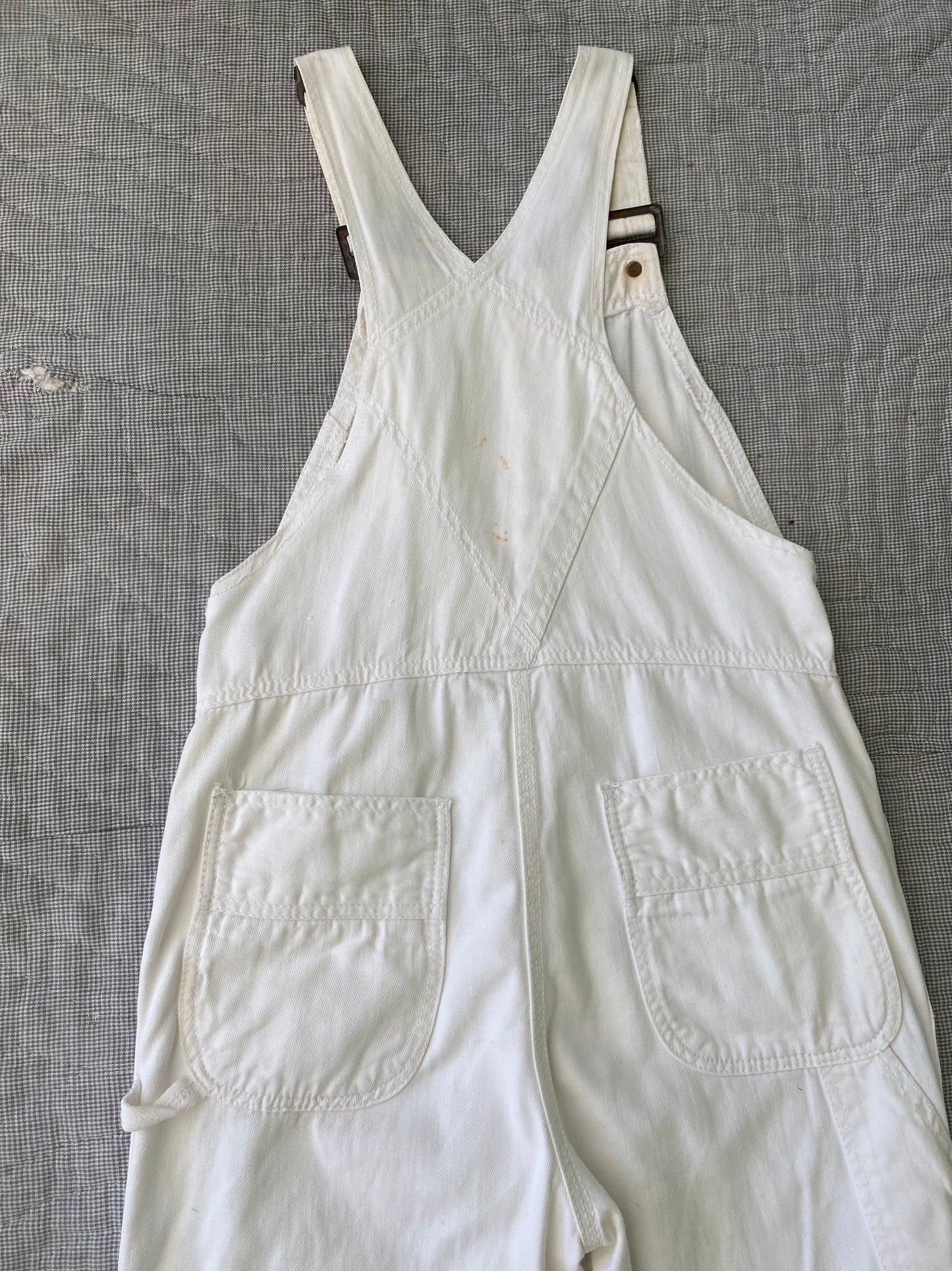 1970s Hang Ten White Painter Overalls 30x32