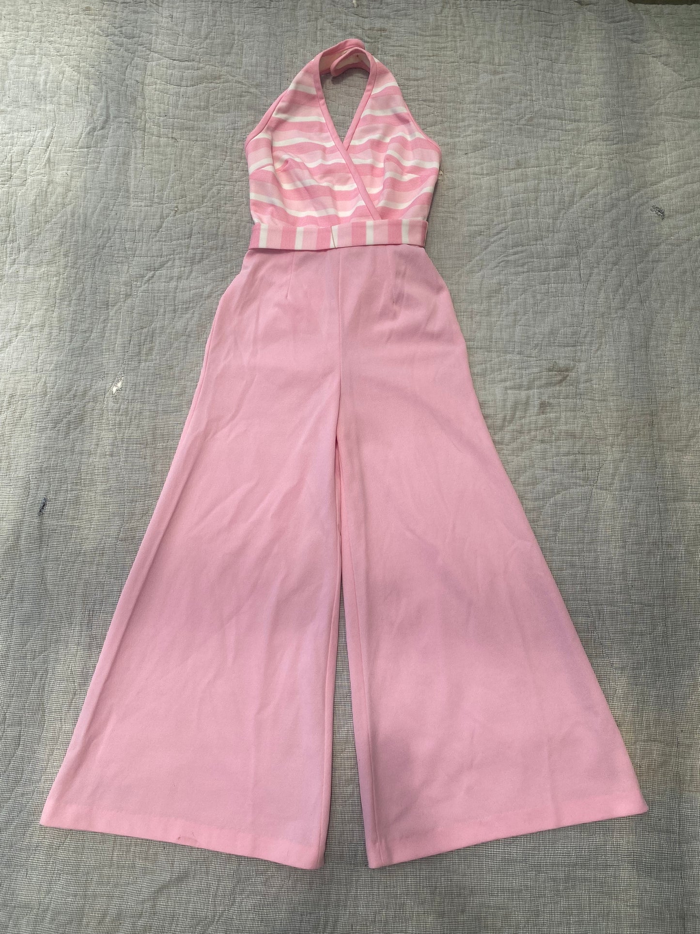 1970s Pink Halter Jumpsuit