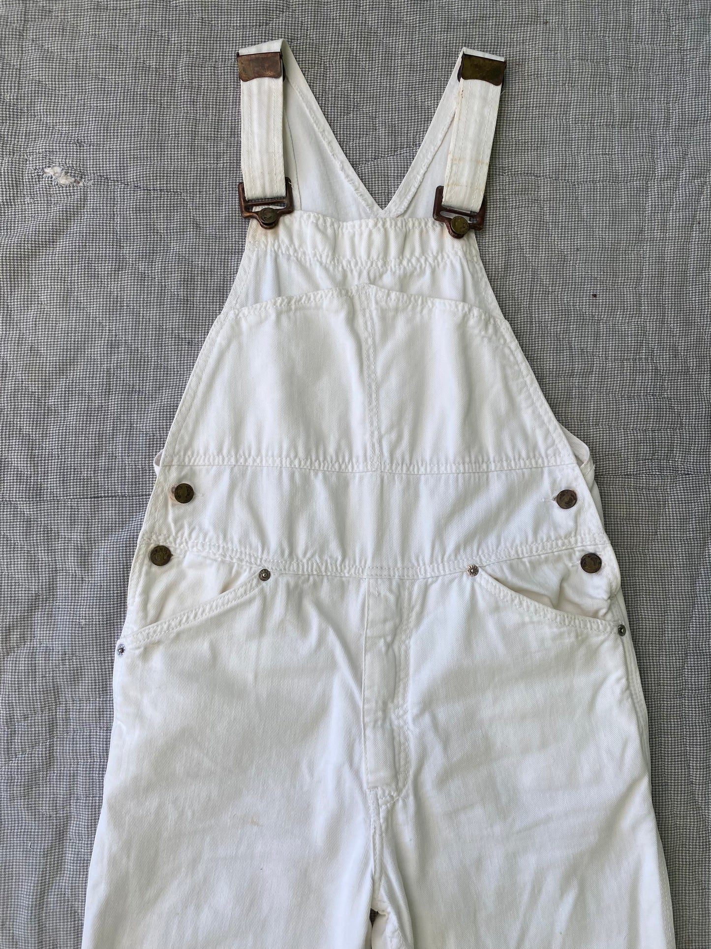 1970s Hang Ten White Painter Overalls 30x32