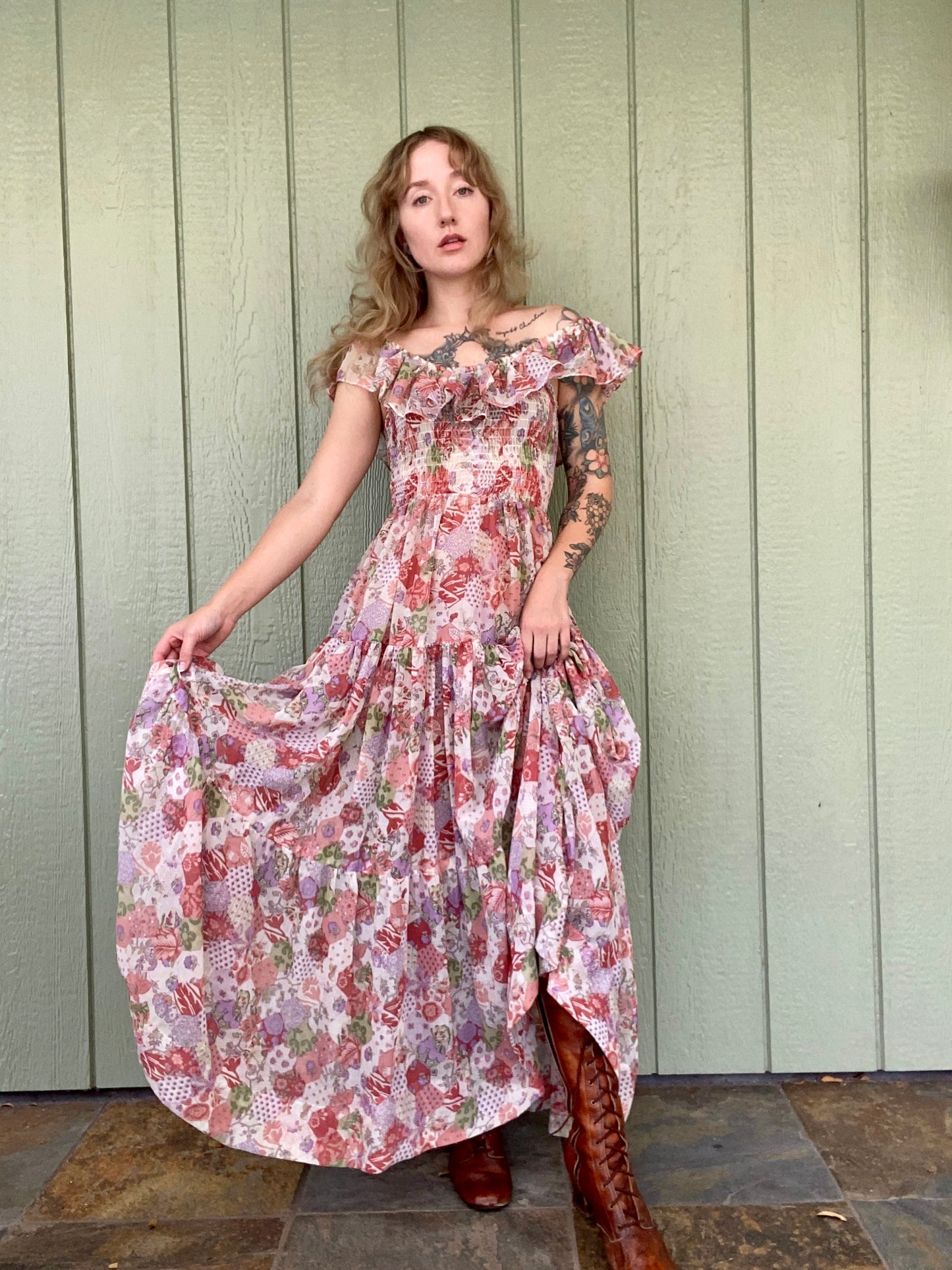 1970s Jack Kramer California floral dress