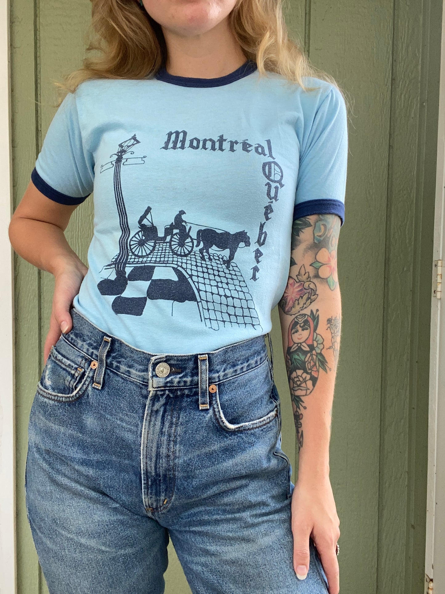 1970s Montréal Québec Ringer Tee