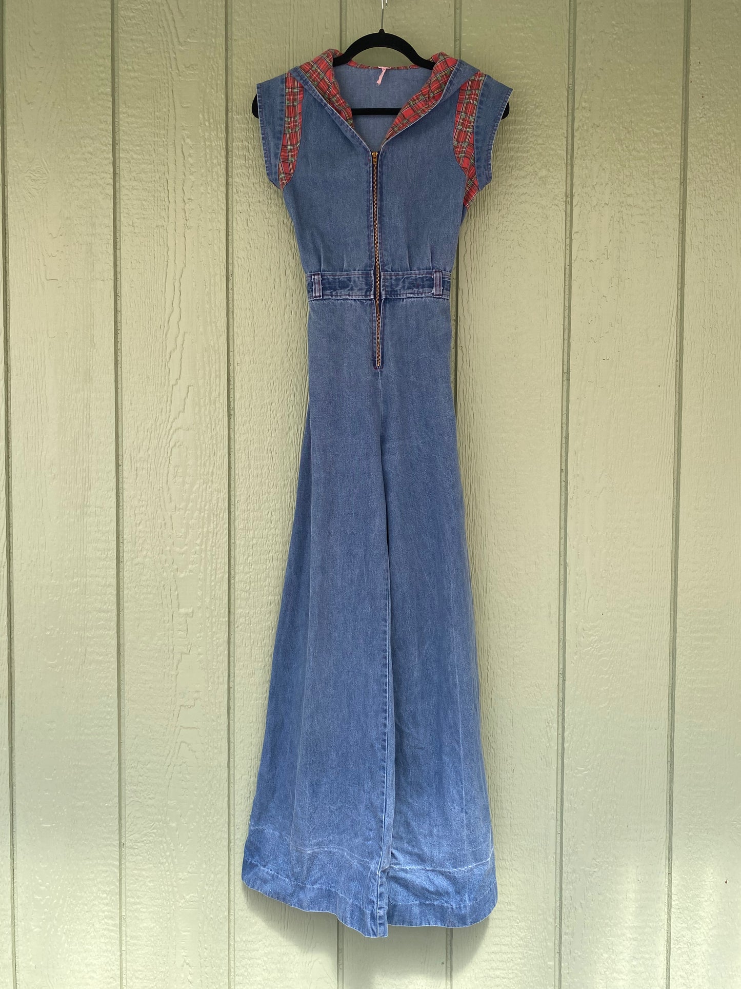 1970s Hooded Denim Jumpsuit