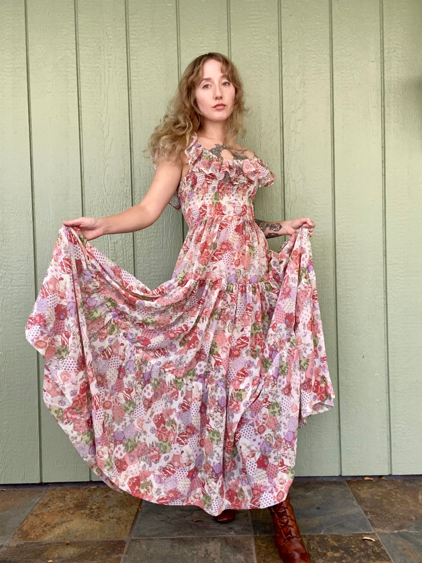 1970s Jack Kramer California floral dress