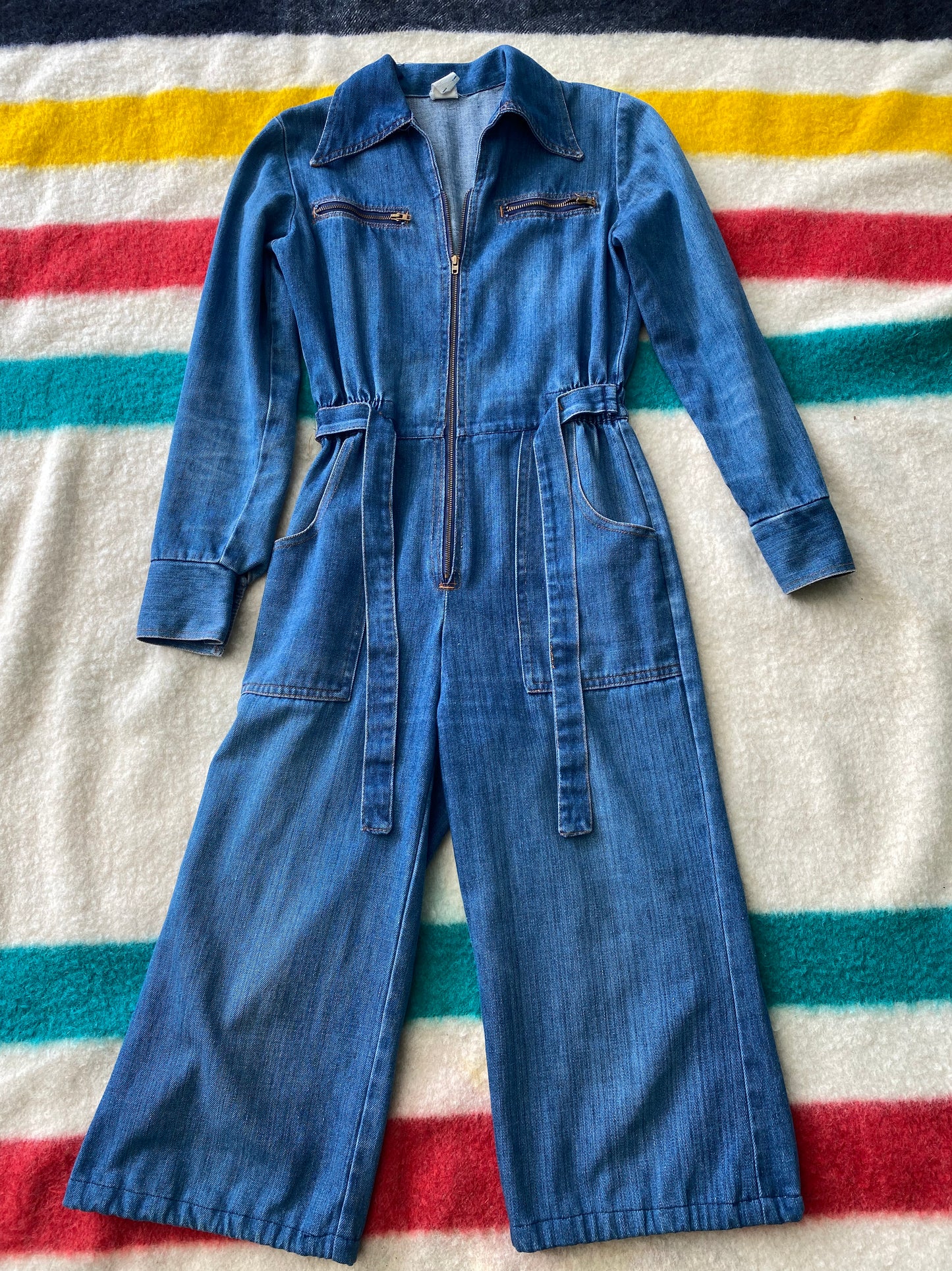 1970s Denim Jumpsuit cropped