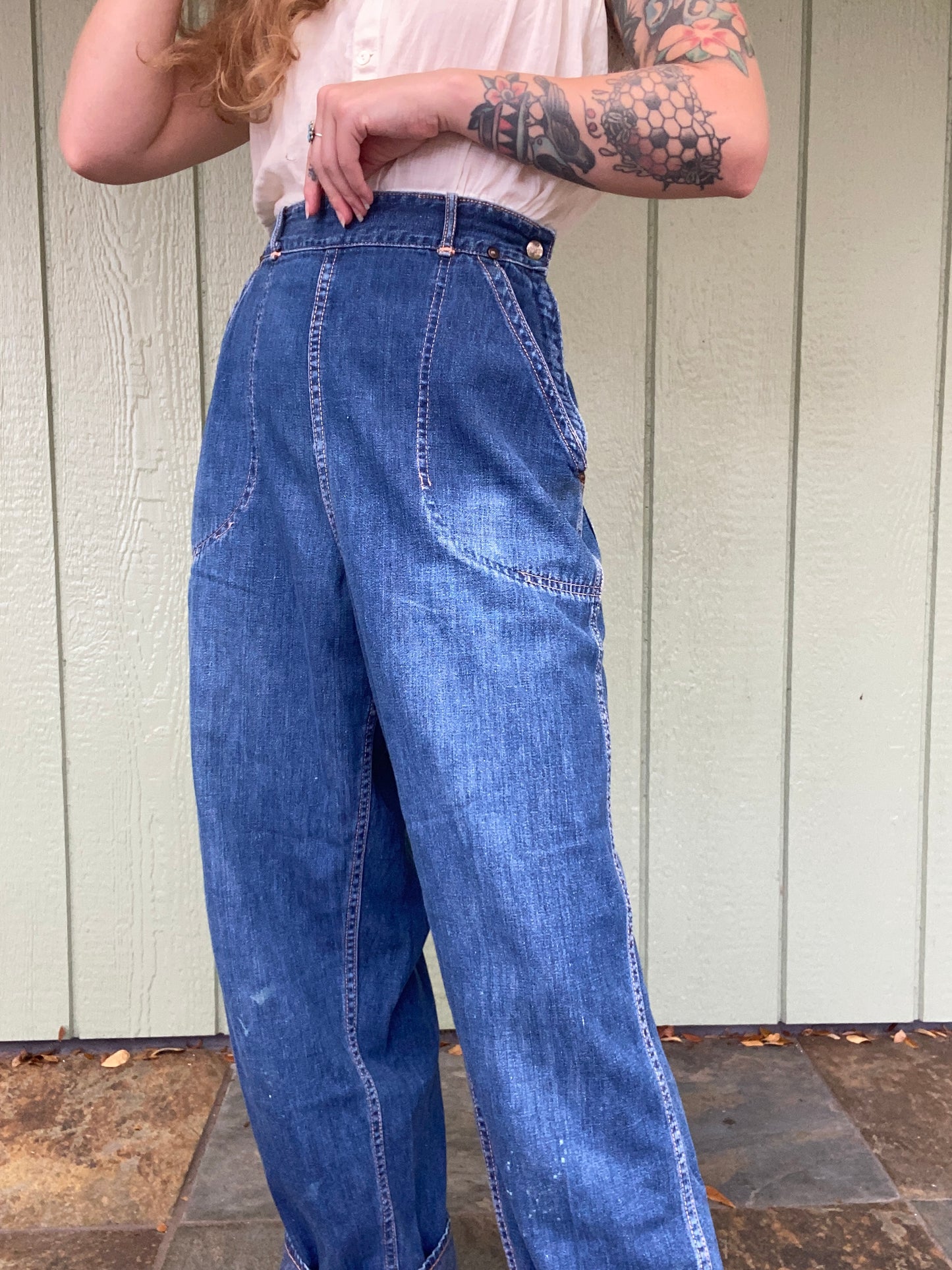 1950s Pay Master side zip jeans