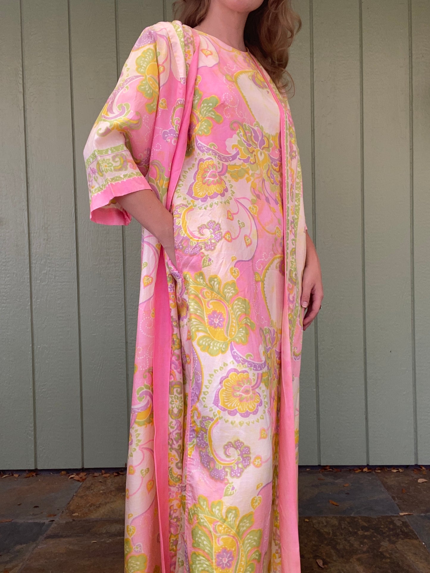 1960s Lounge Craft Dress with attached Duster