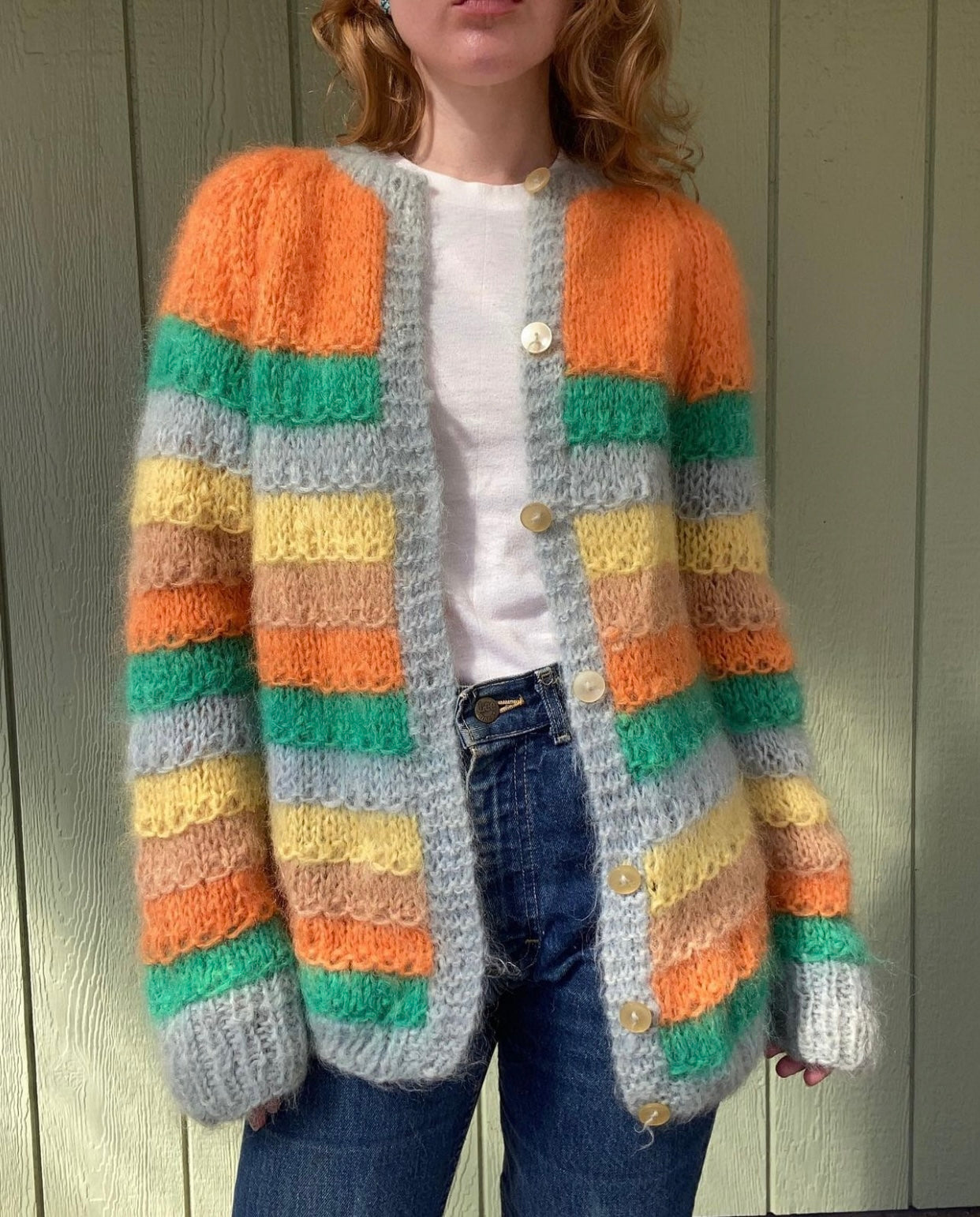 60s/70s mohair striped sweater