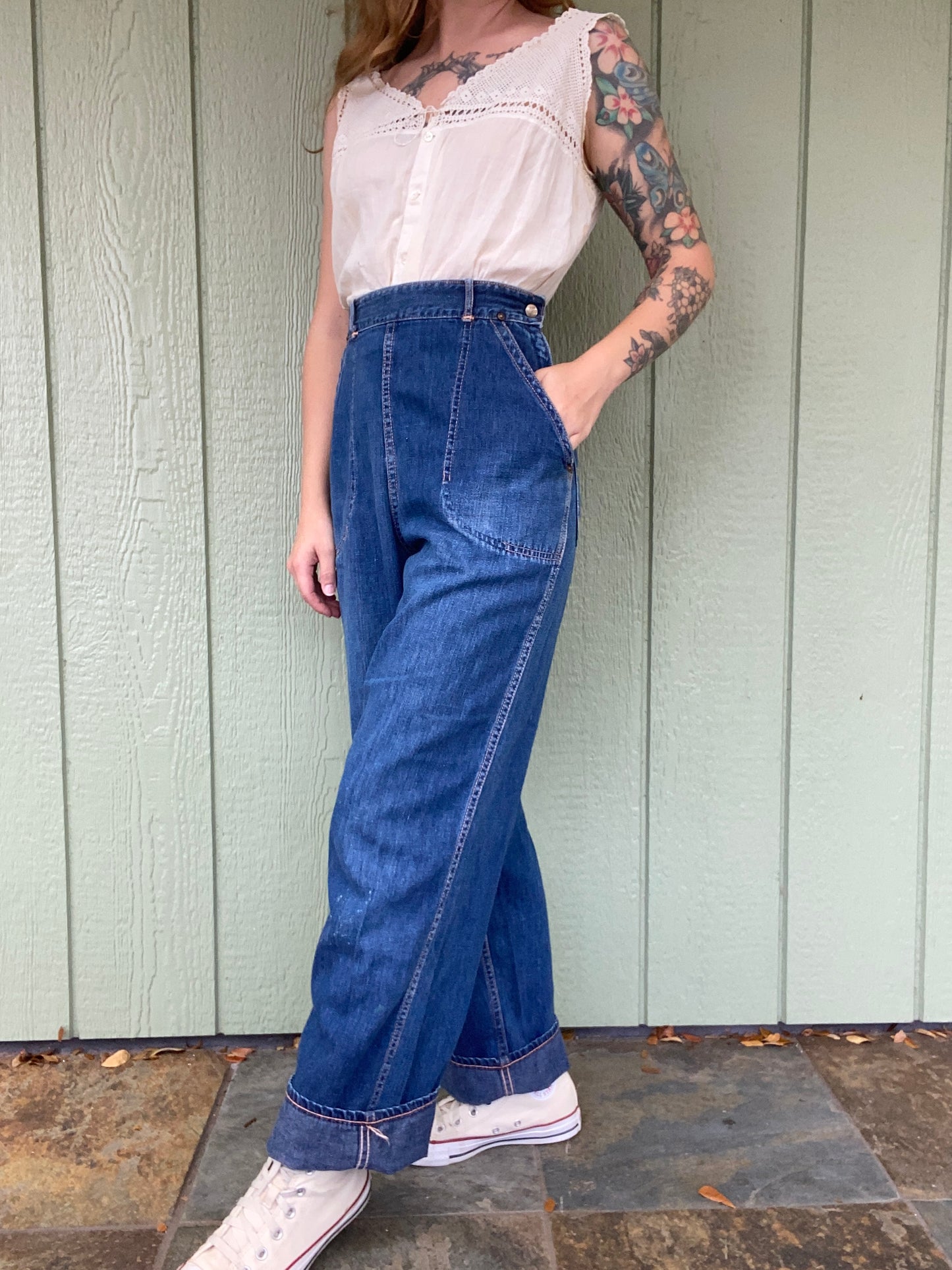 1950s Pay Master side zip jeans