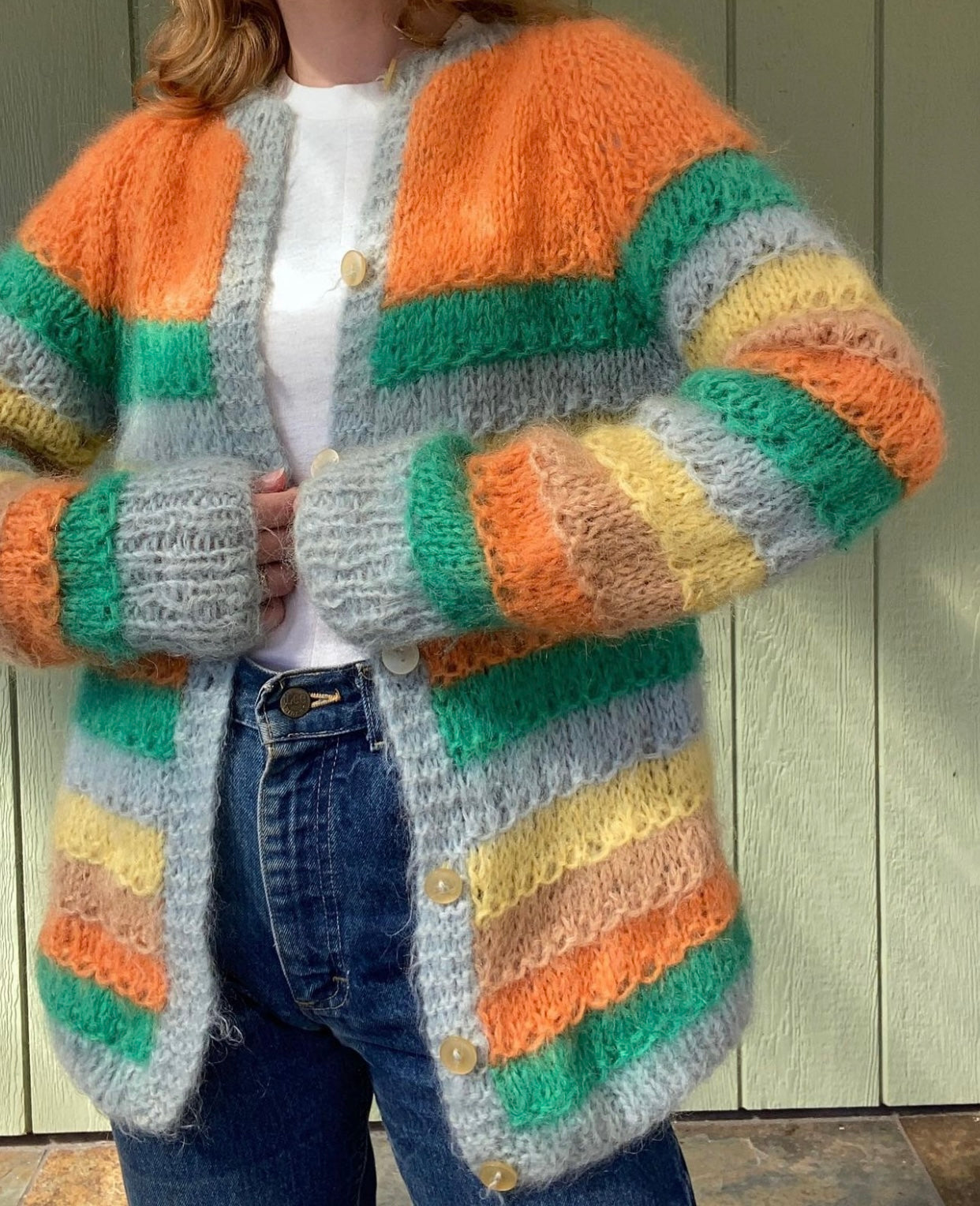 60s/70s mohair striped sweater