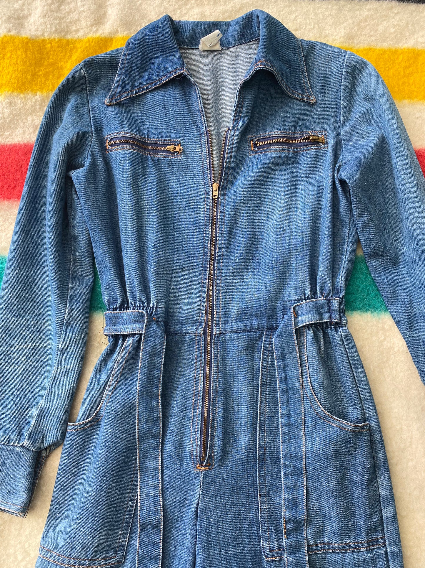 1970s Denim Jumpsuit cropped